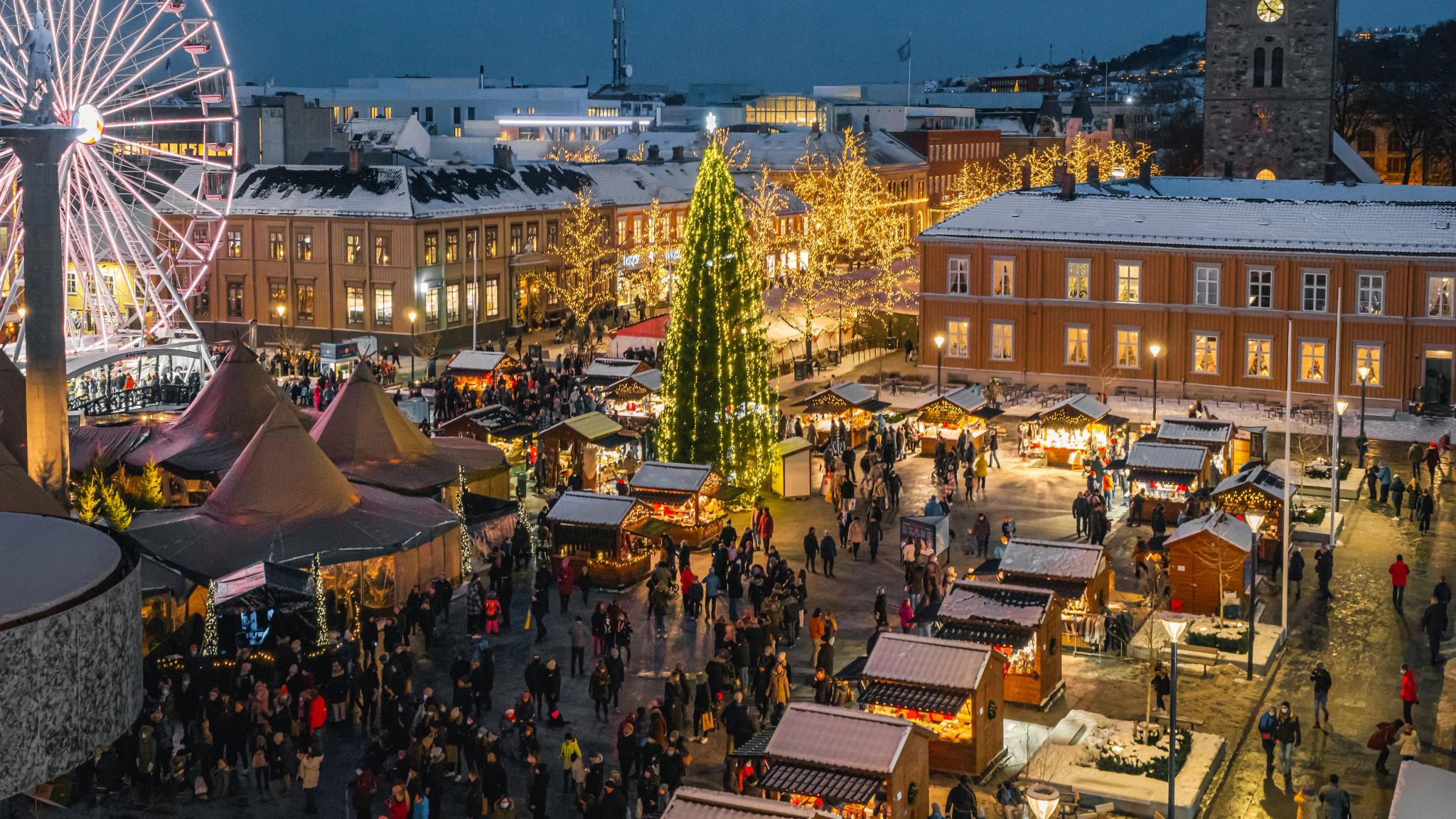 The Christmas market in Trondheim, Trøndelag, Norway,