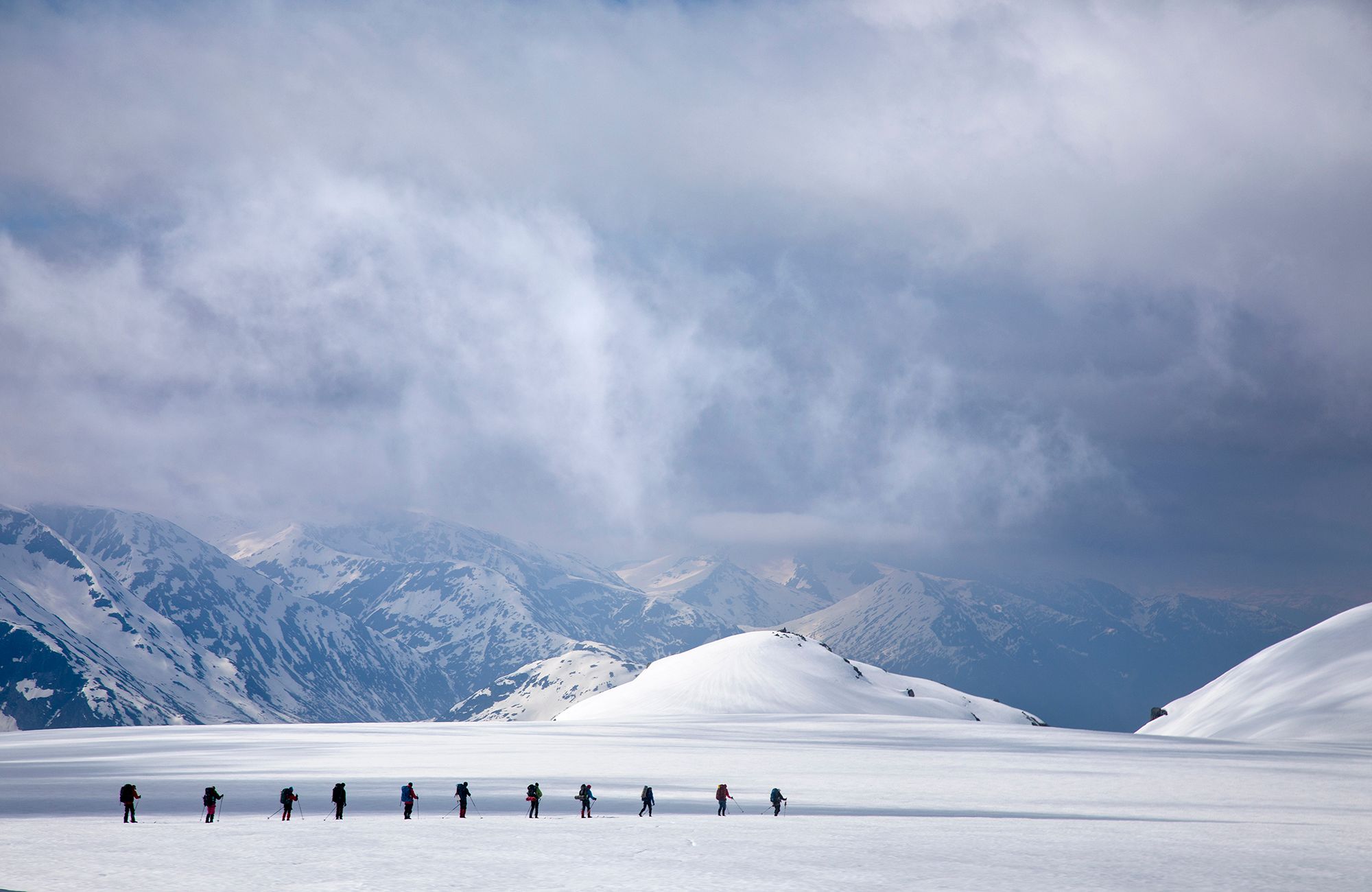 Group glacier crossing of Jostedalsbreen, Fjord Norway