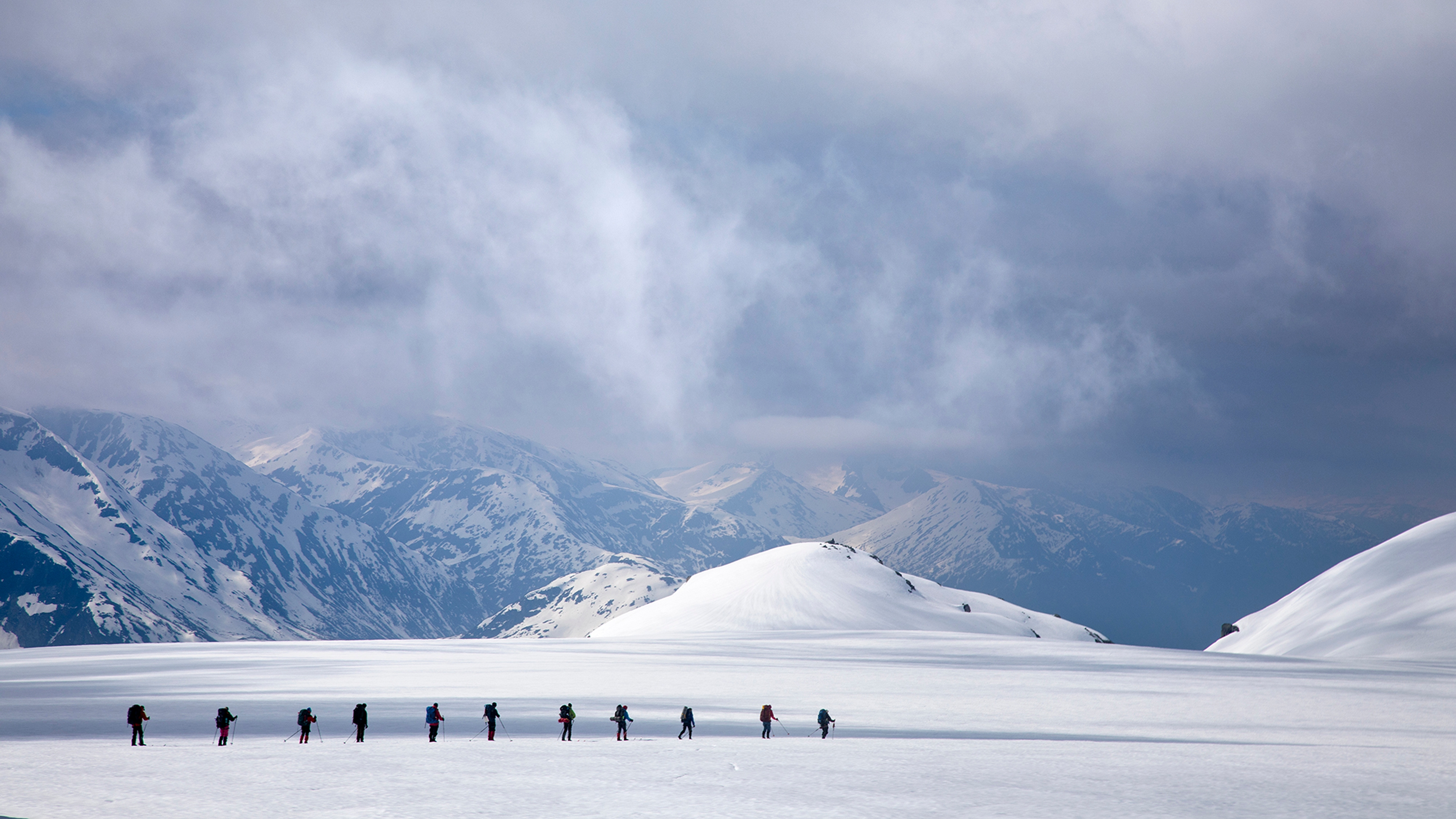 Group glacier crossing of Jostedalsbreen, Fjord Norway