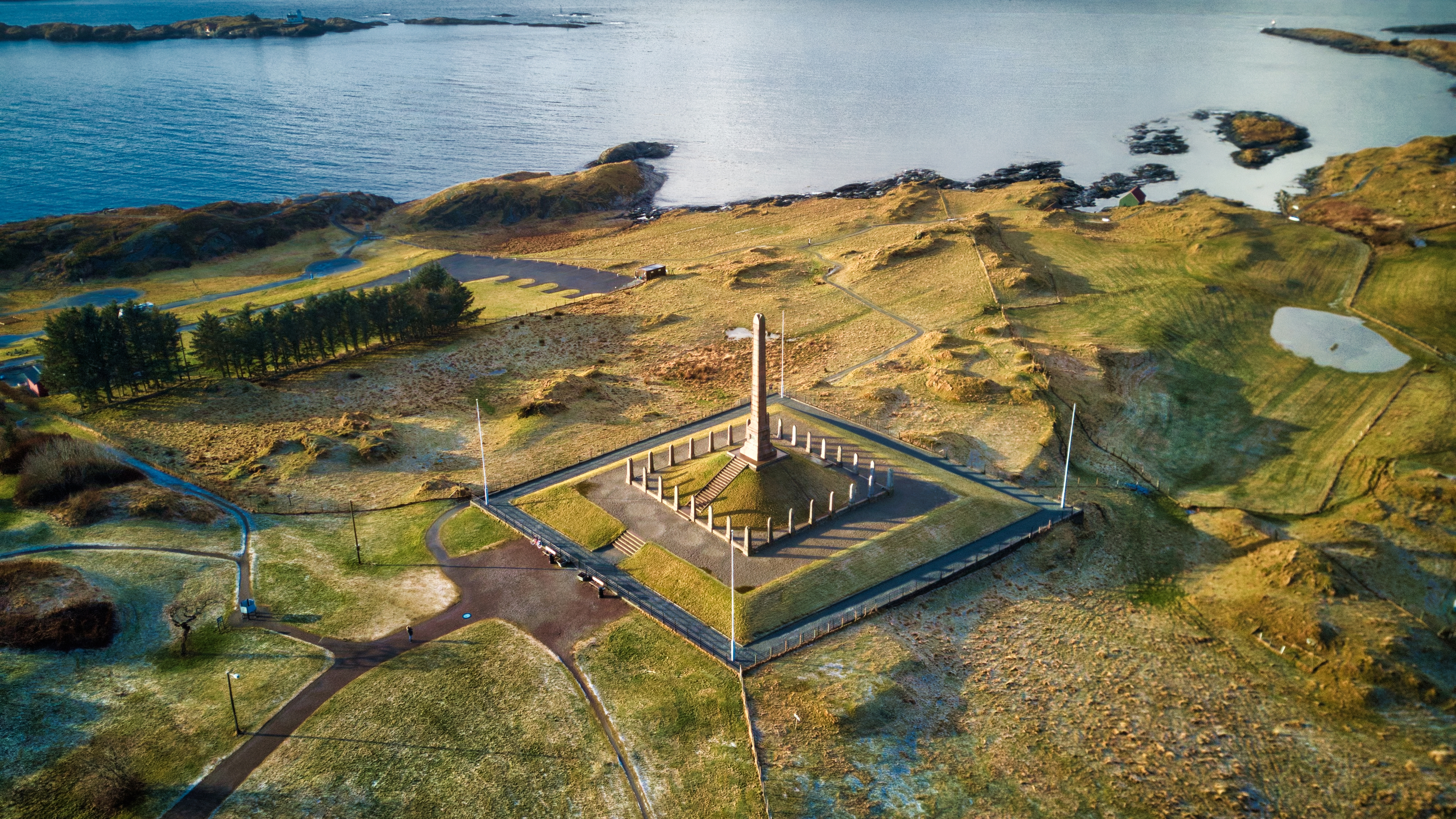 Haraldshaugen, Norway’s national momument, outside Haugesund in Fjord Norway