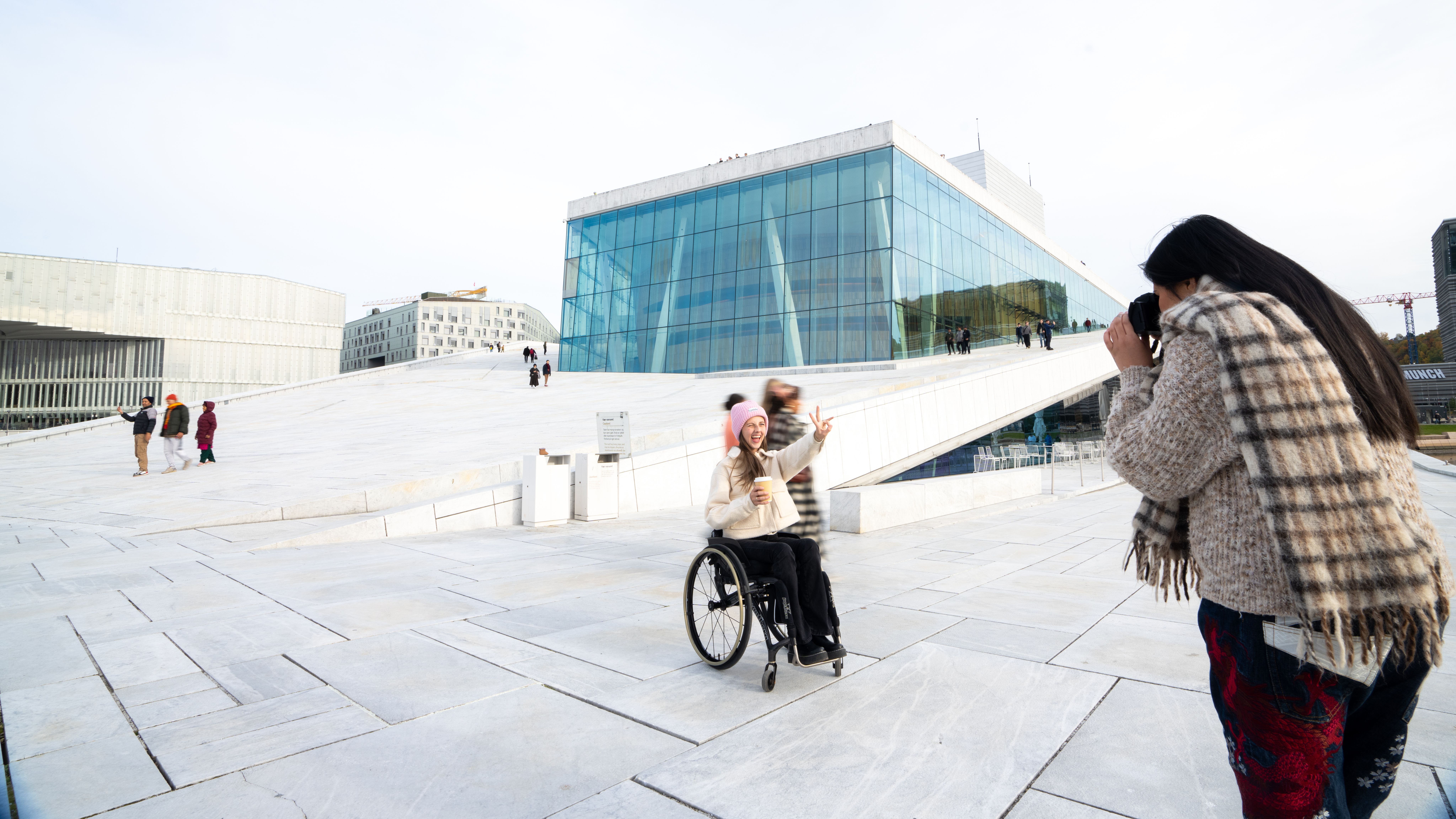 Photoshoot on the Opera house in Oslo, Eastern Norway