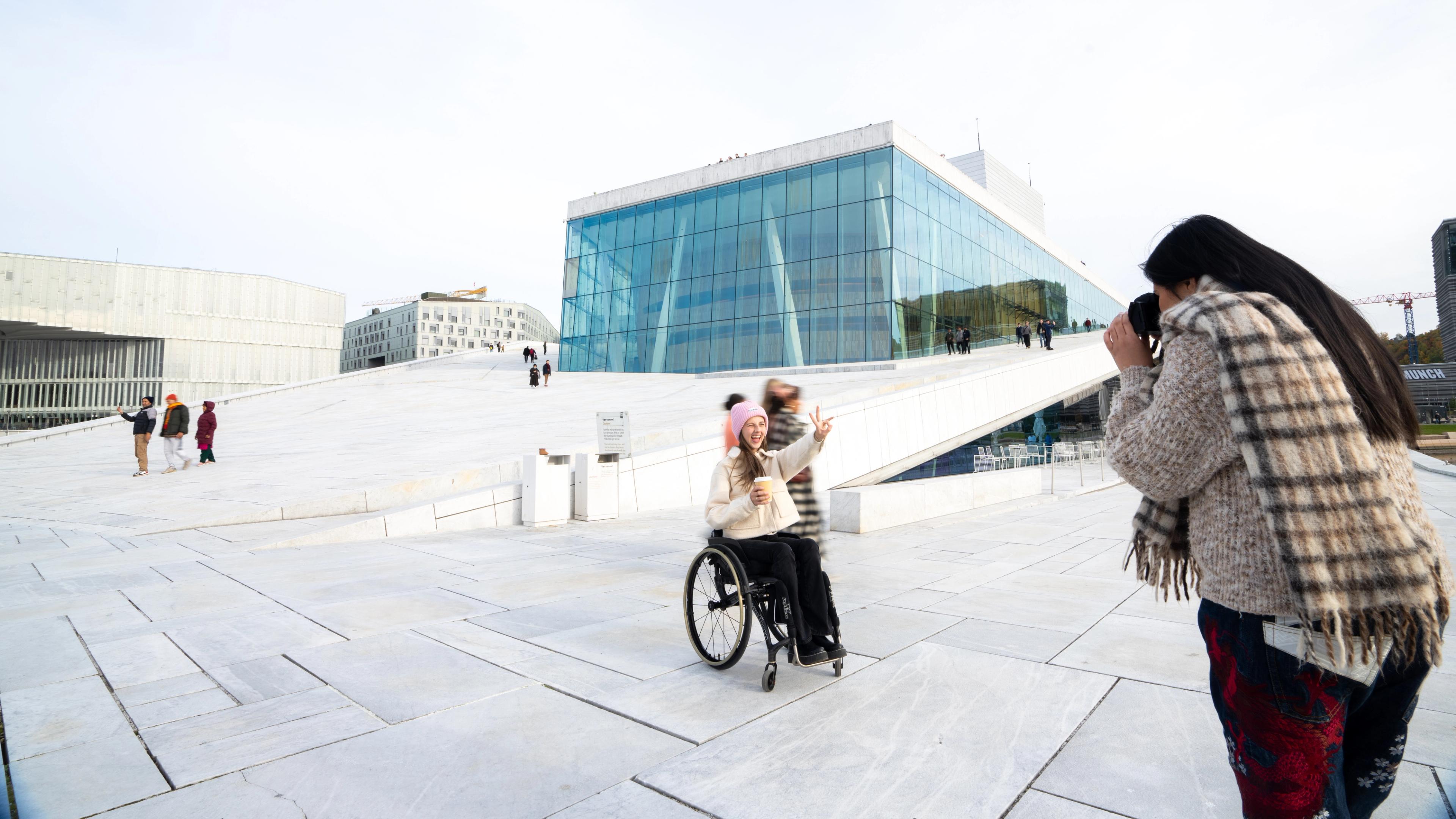 Photoshoot on the Opera house in Oslo, Eastern Norway