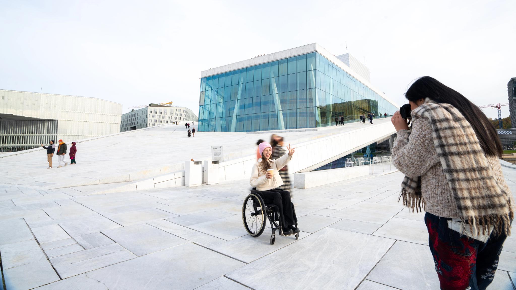 Photoshoot on the Opera house in Oslo, Eastern Norway