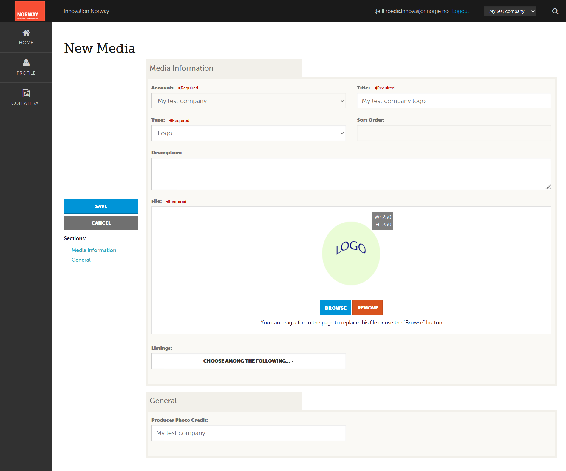 Adding logo in extranet