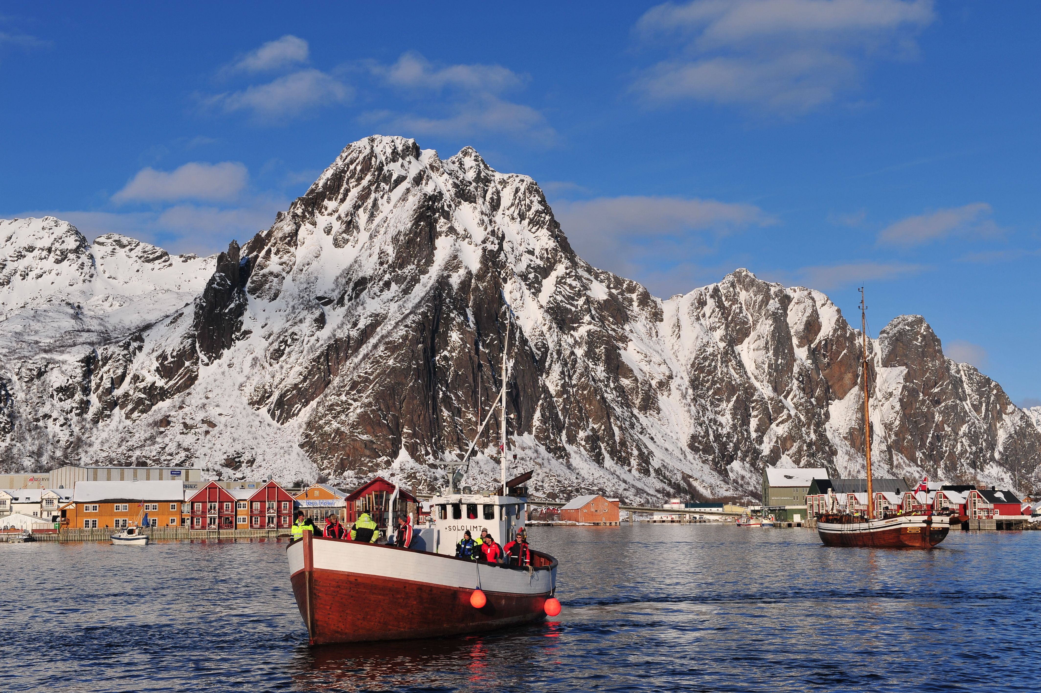 A fishing boat participating in The world cod fishing championship in Lofoten i Northern Norway