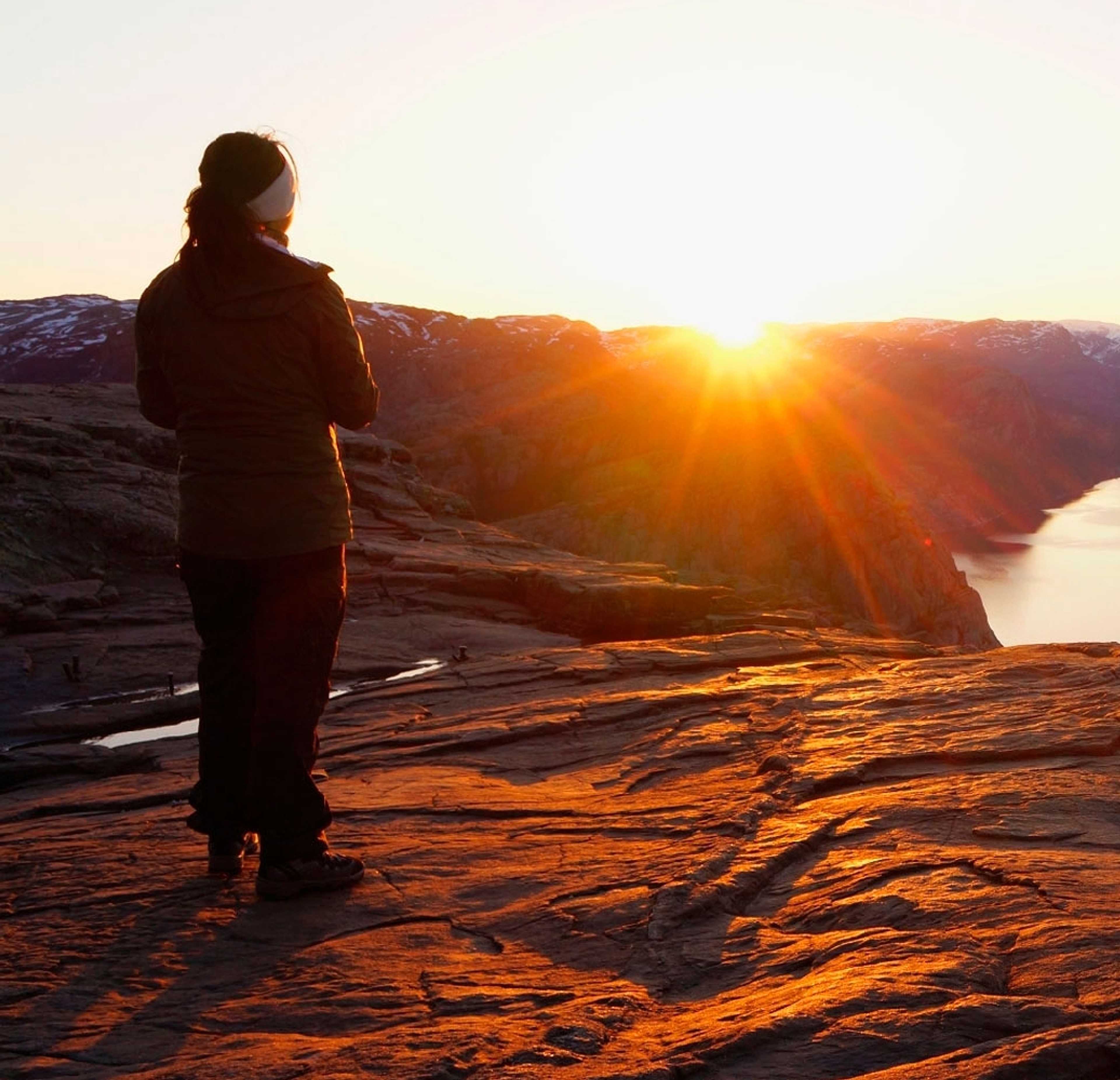 Sunrise The Pulpit Rock in Ryfylke, Fjord Norway