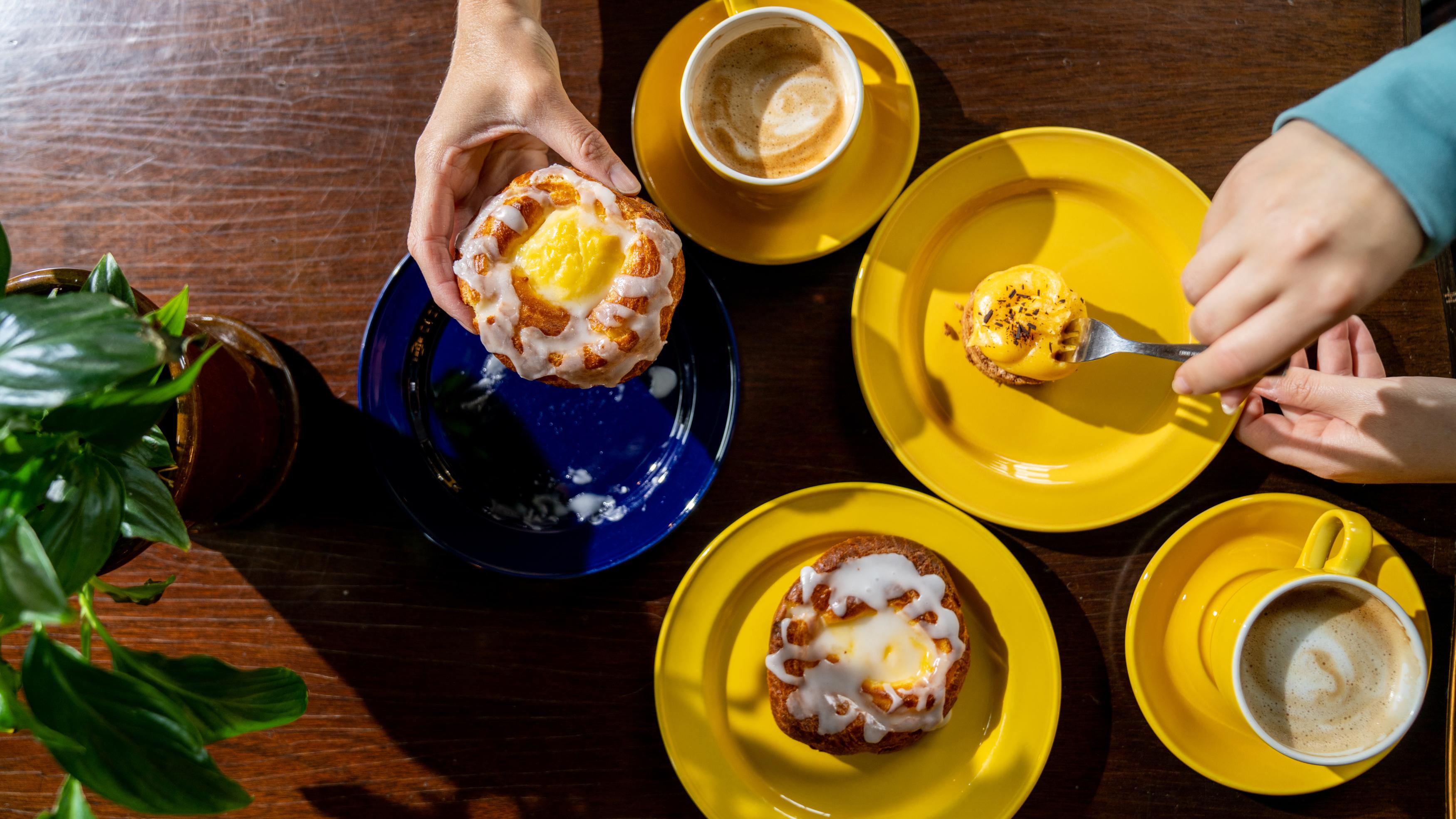 Coffee and gluten free pastries at Marens Bakeri in Inderøy