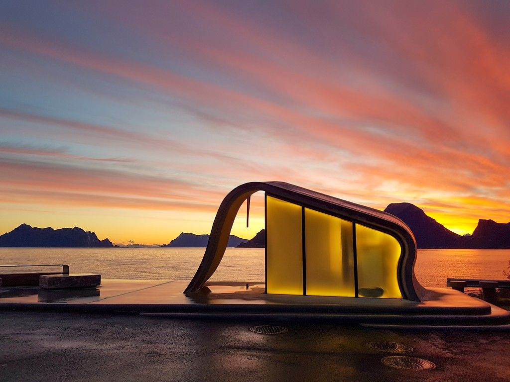 Ureddplassen toilet on the Norwegian Scenic Route Helgelandskysten in Northern Norway.