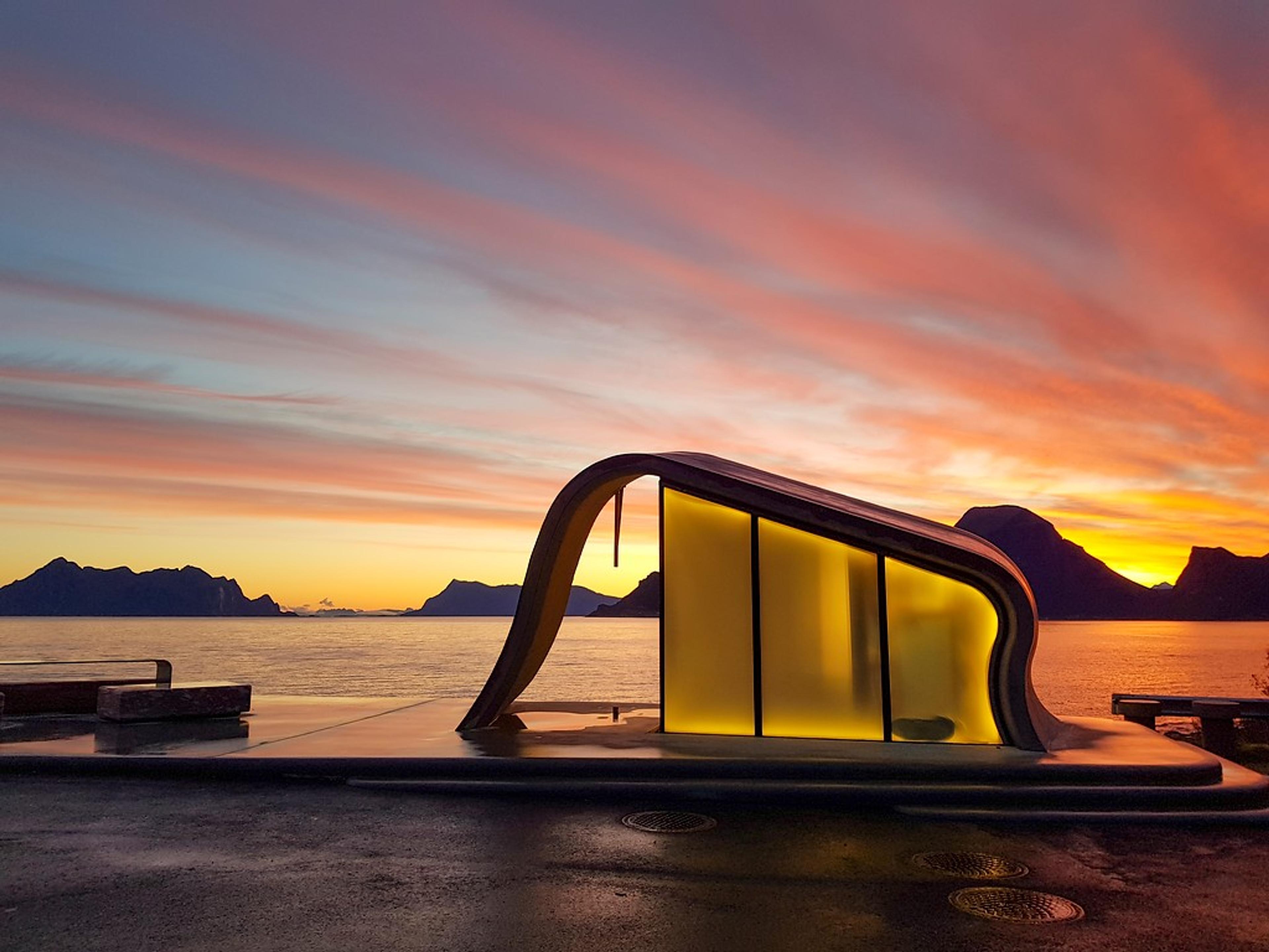 Ureddplassen toilet on the Norwegian Scenic Route Helgelandskysten in Northern Norway.