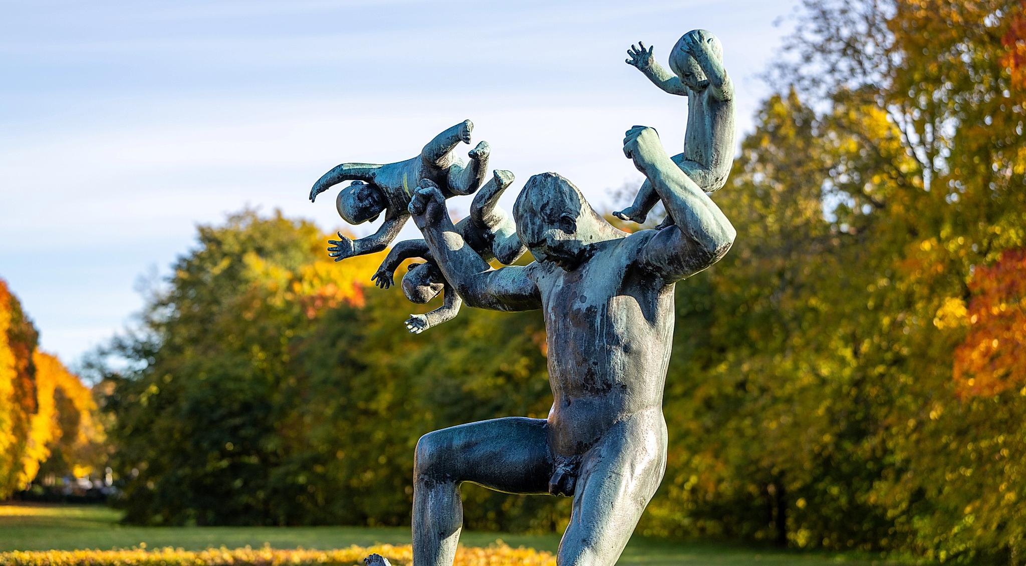A sculpture in the Vigelandsparken at Frogner in Oslo, Eastern Norway