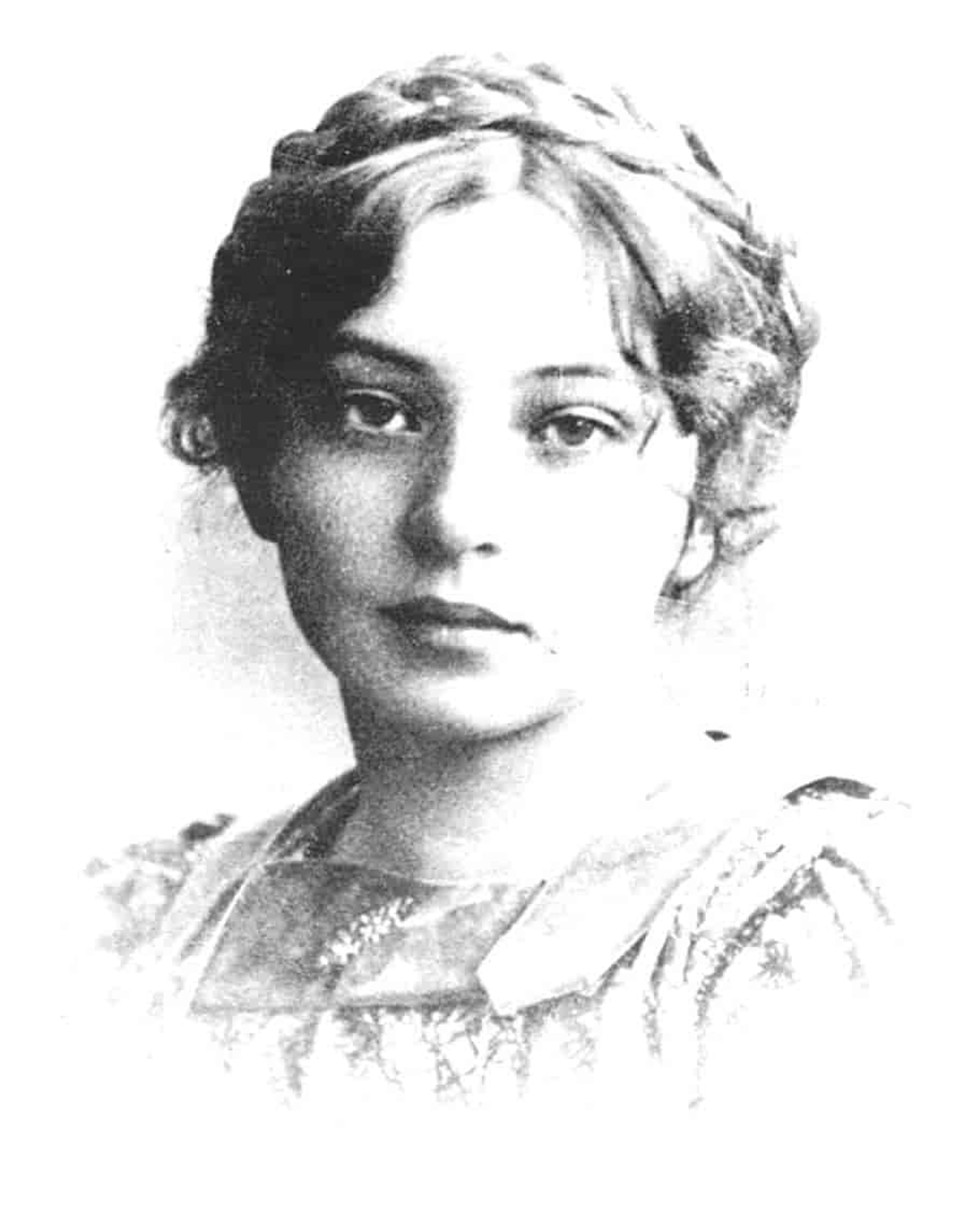 Drawed portrait of writer Sigrid Undset