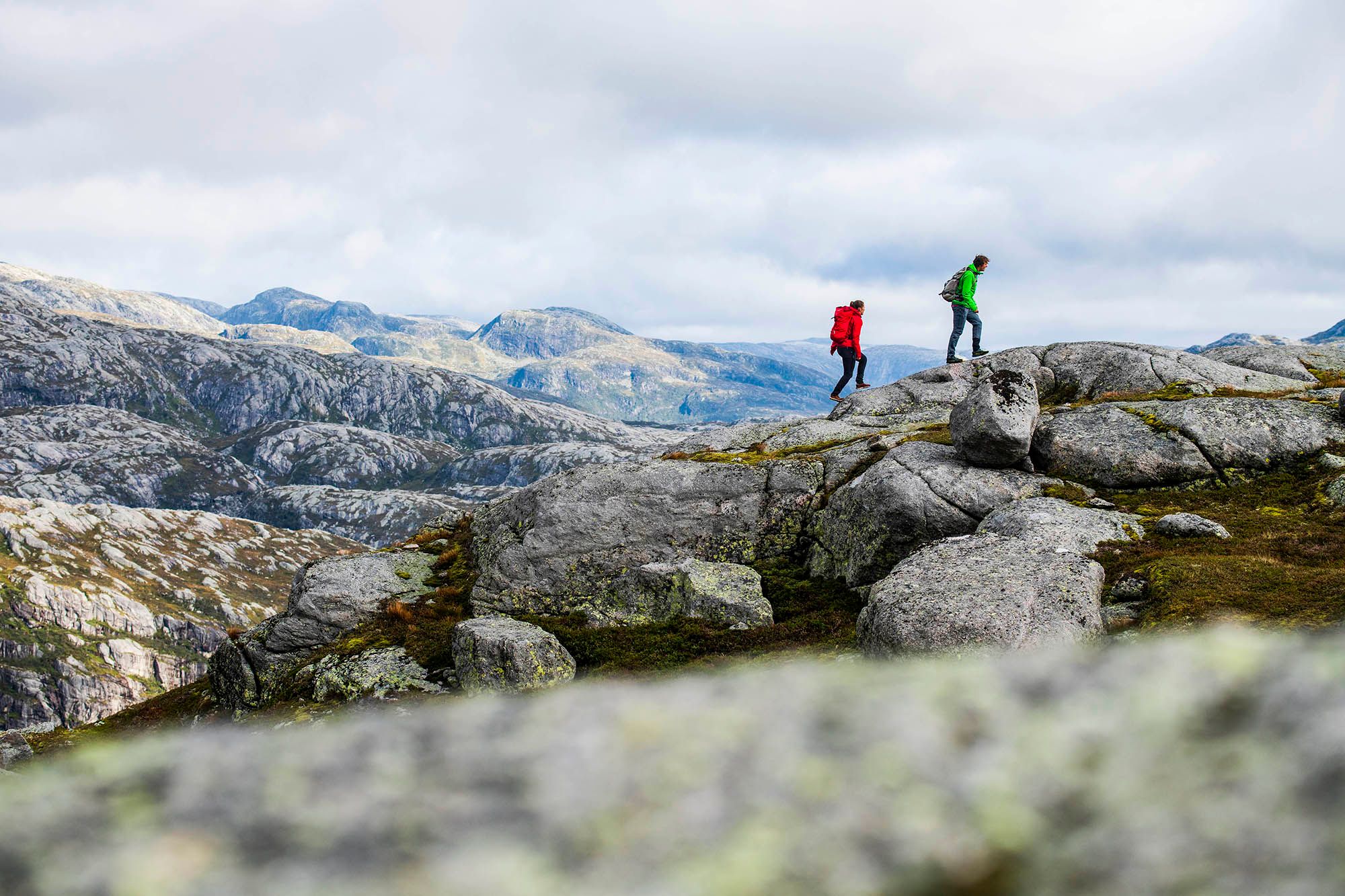 Hiking to Kjerag in Ryfylke in Fjord Norway