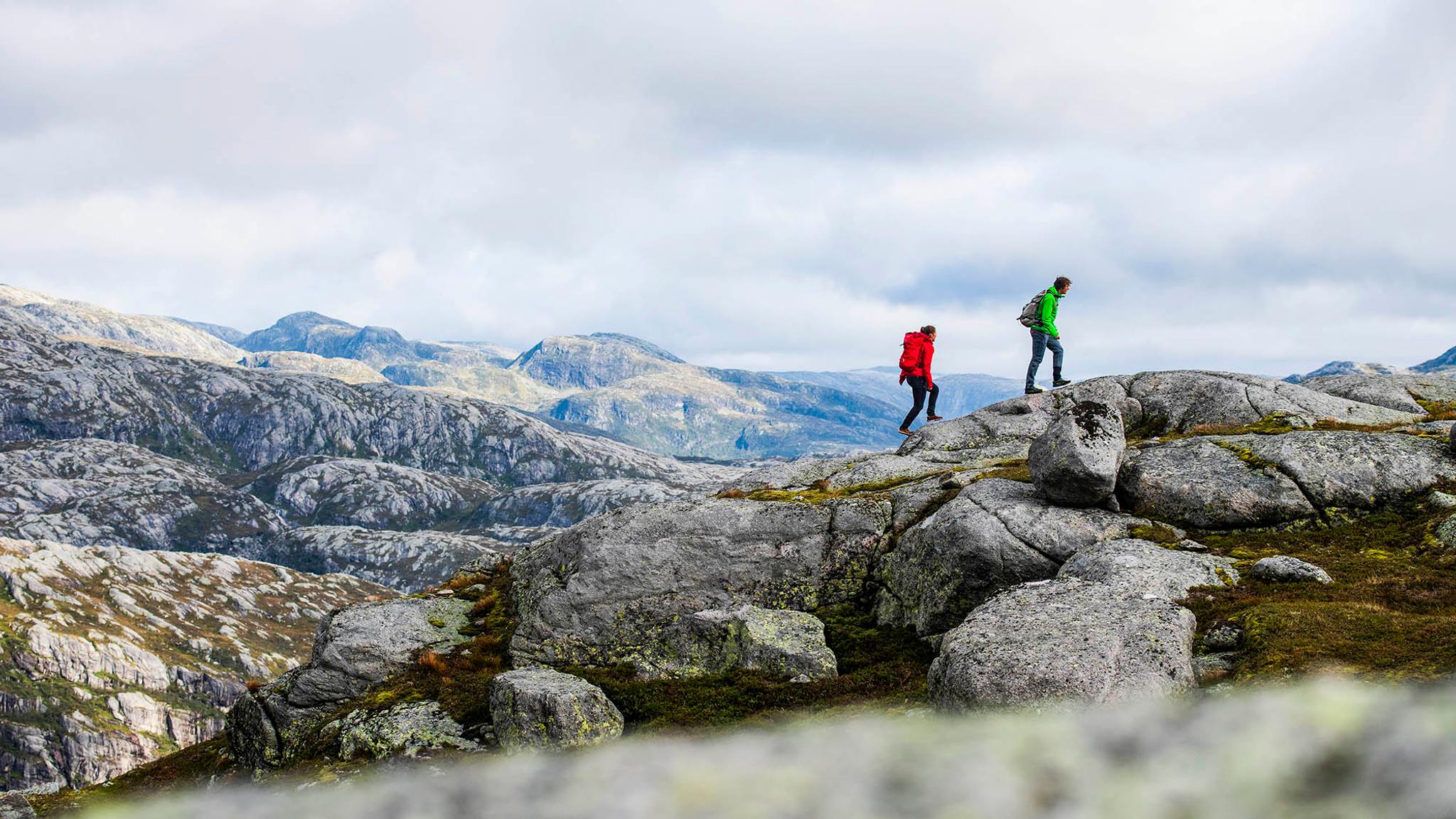 Hiking to Kjerag in Ryfylke in Fjord Norway