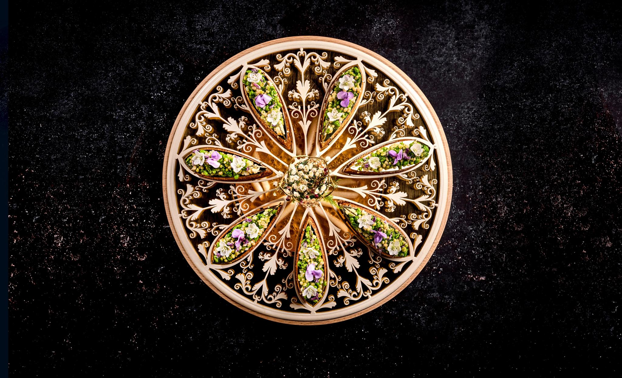 Red gurnard dish on competition platter at Bocuse d’Or Europe 2026.