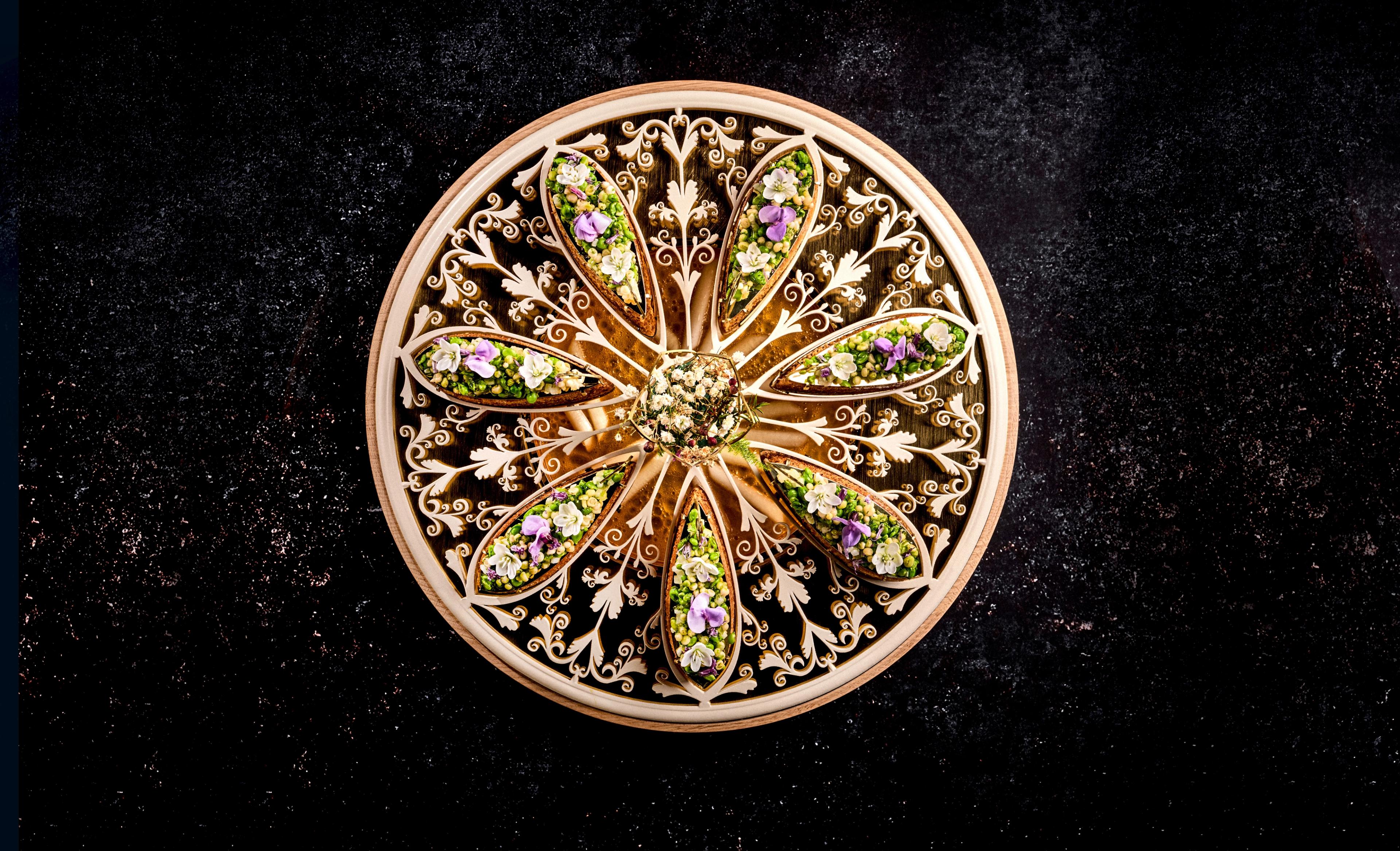 Red gurnard dish on competition platter at Bocuse d’Or Europe 2026.