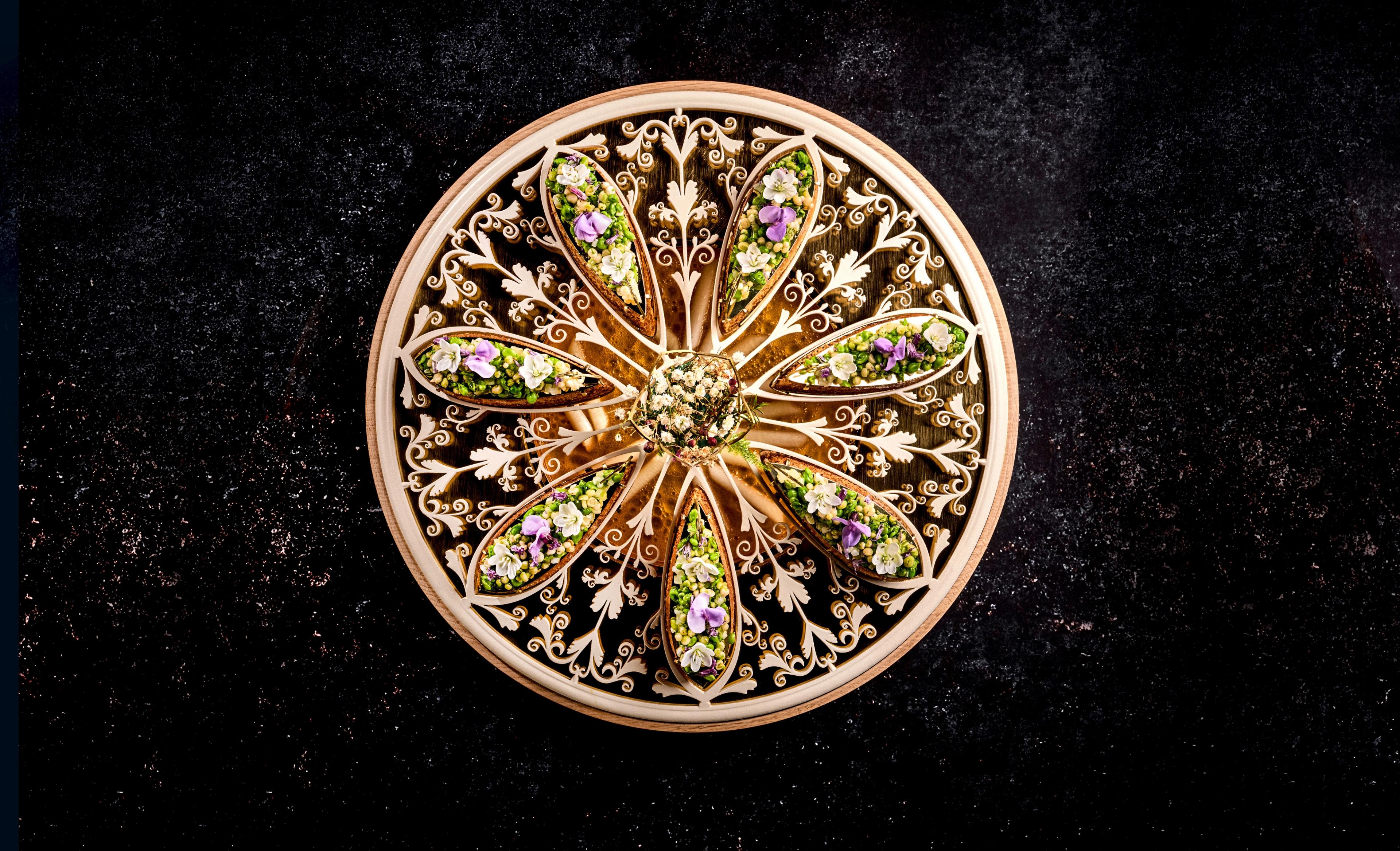 Red gurnard dish on competition platter at Bocuse d’Or Europe 2026.