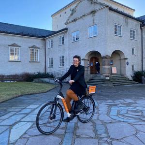 Local Tora Klevås biking in Fredrikstad