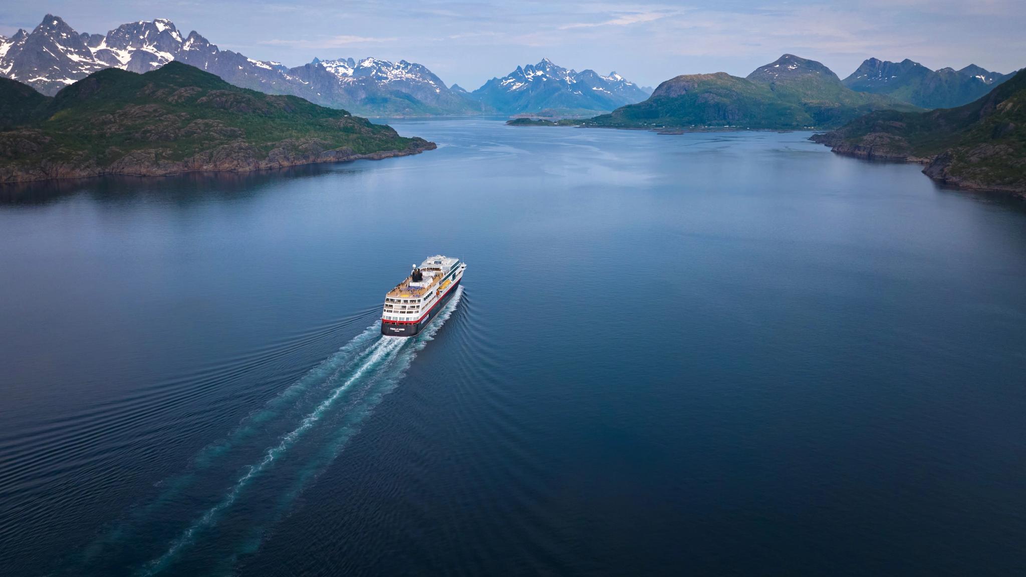 Hurtigruten sailing by Stormolla in Nordland