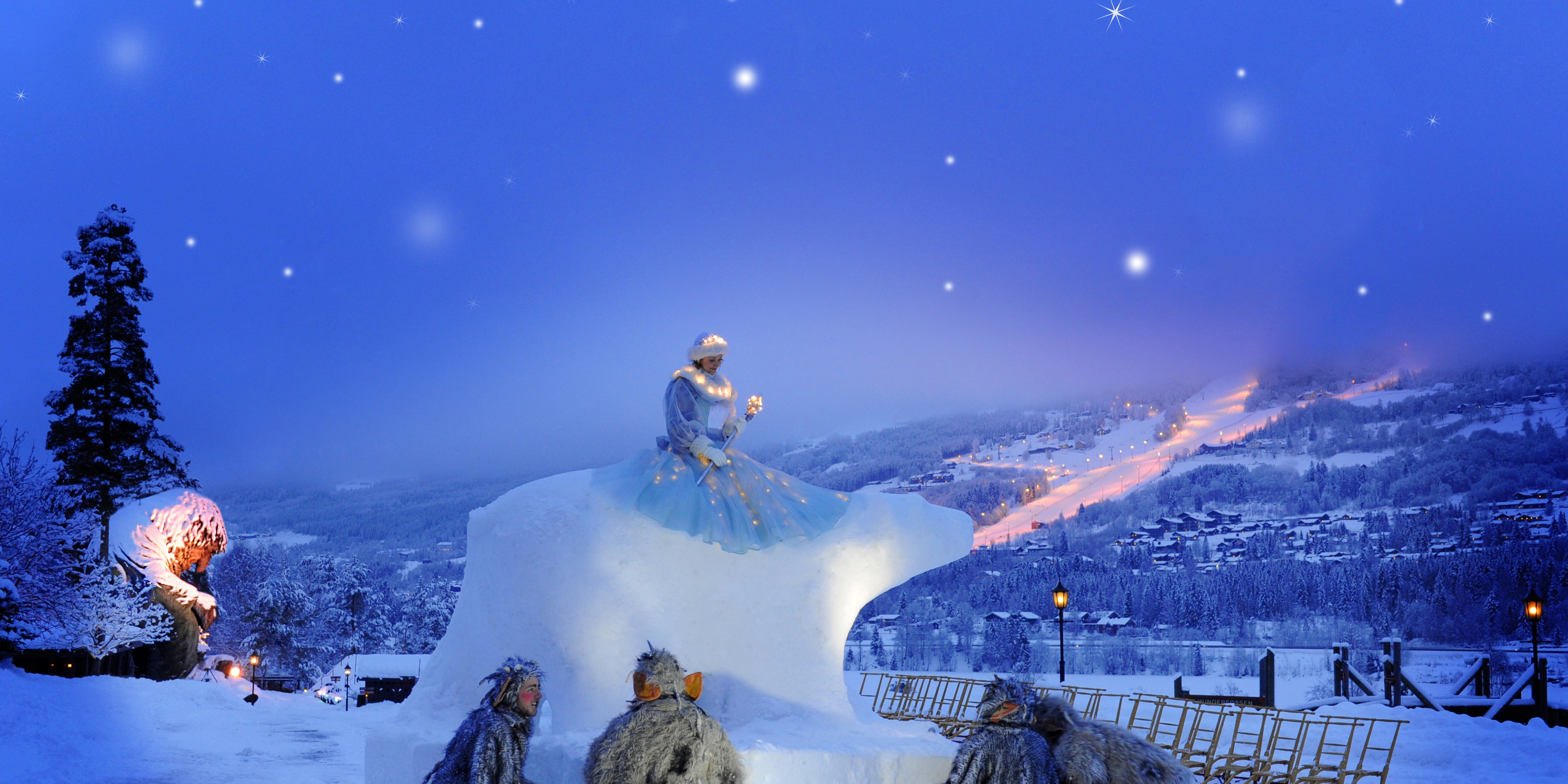 Hunderfossen winter park in Lillehammer, Eastern Norway