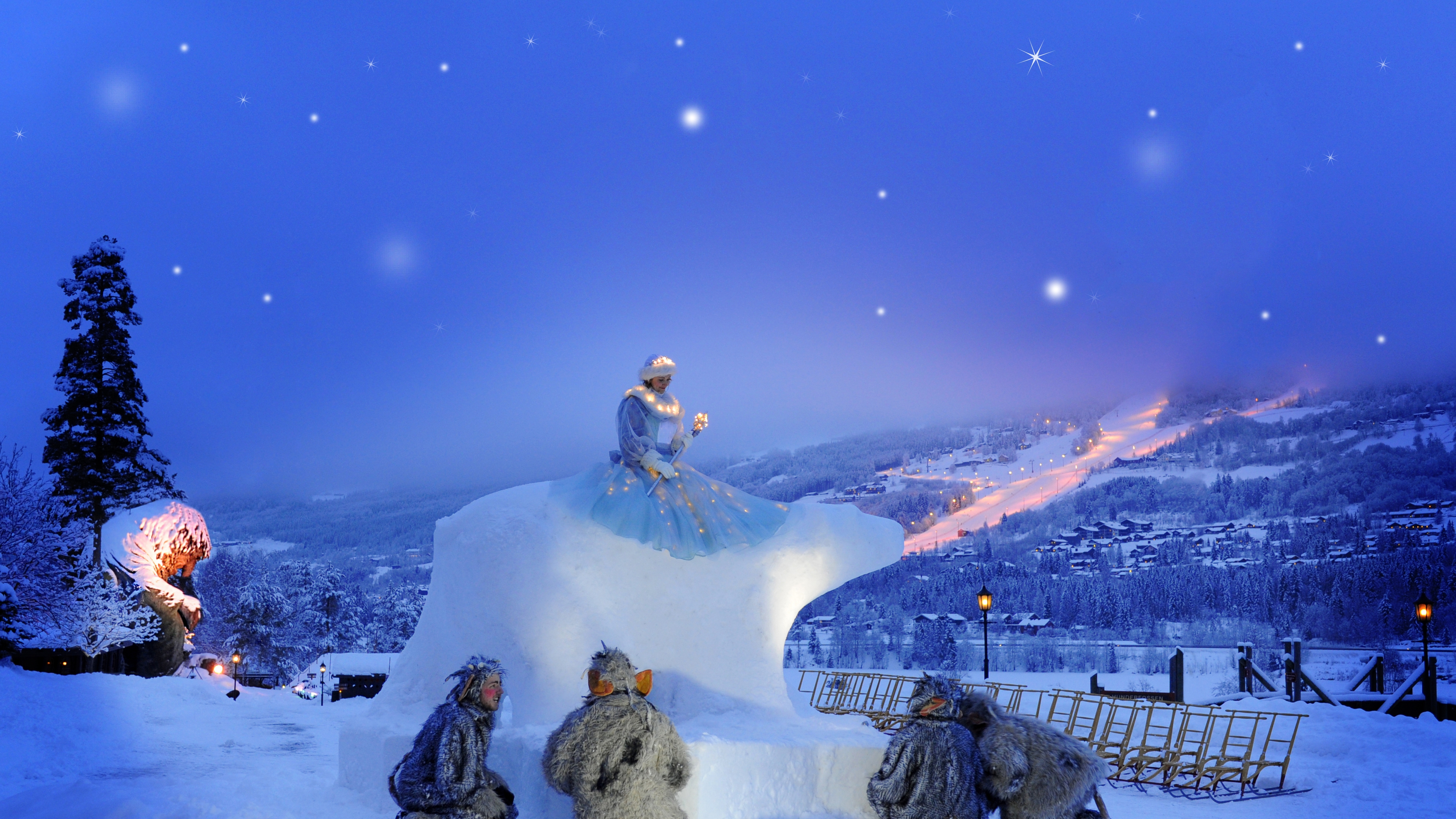 Hunderfossen winter park in Lillehammer, Eastern Norway