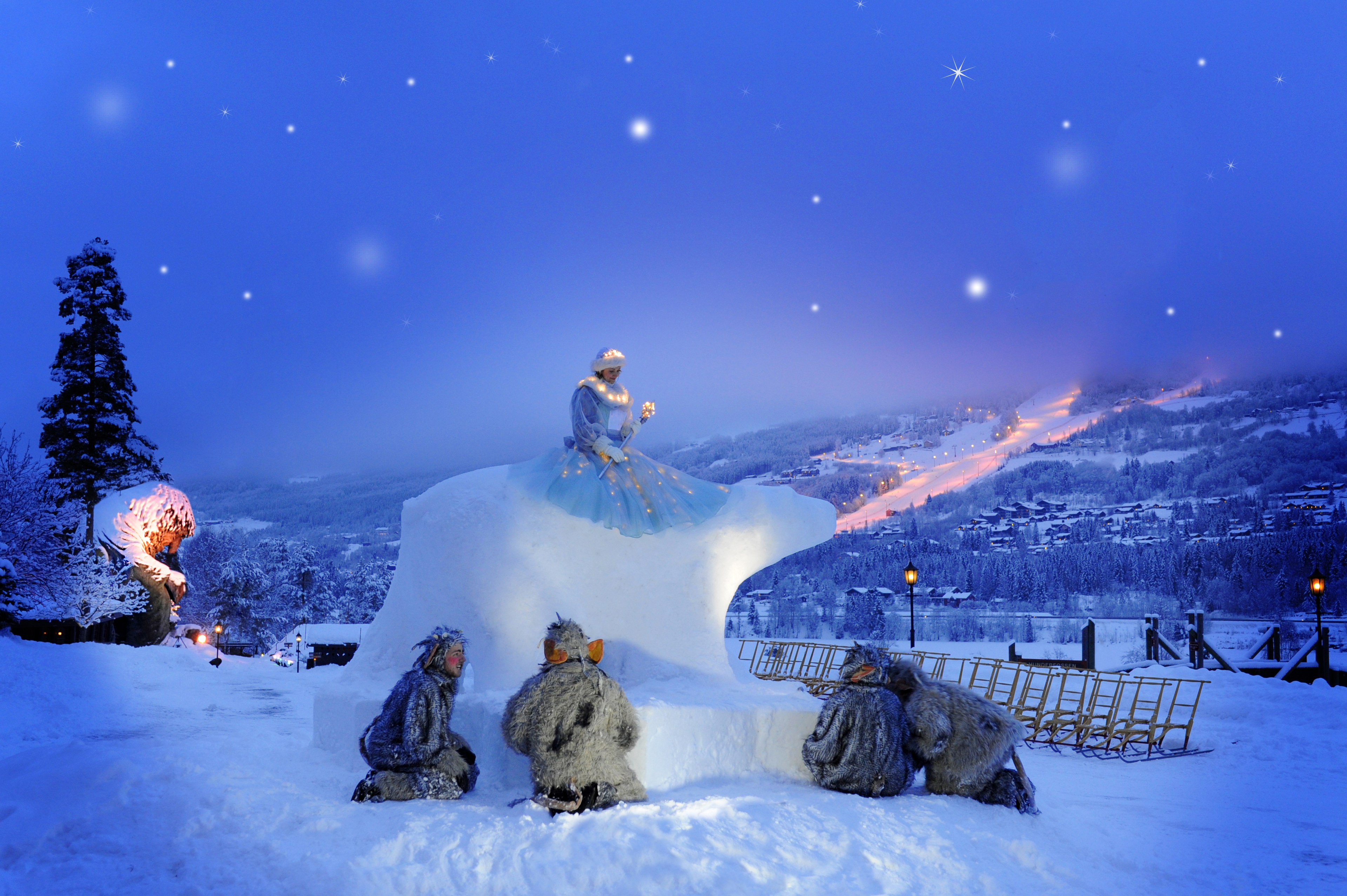 Hunderfossen winter park in Lillehammer, Eastern Norway
