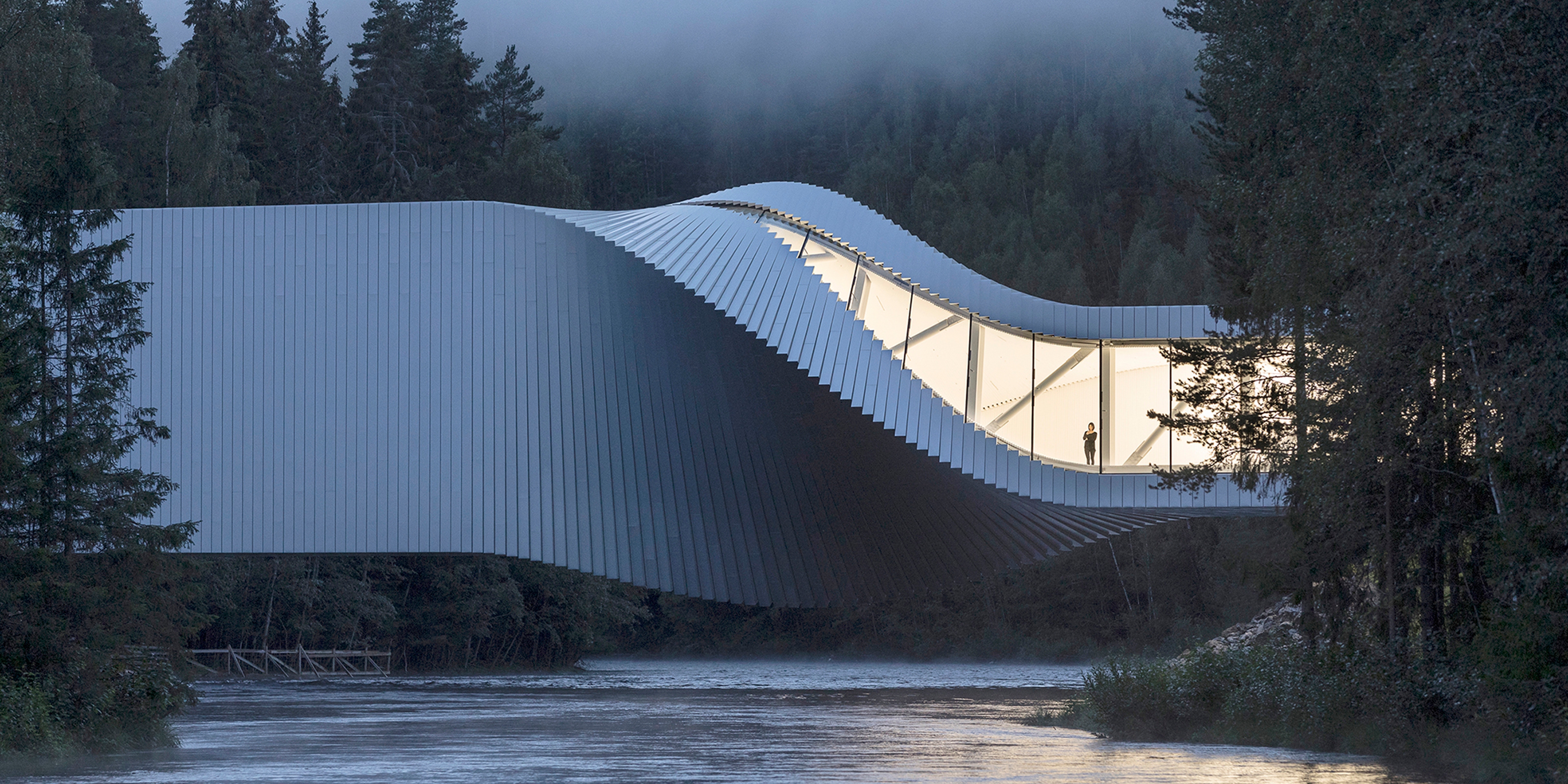 The Twist at the Kistefos Museum in Hadeland - Norway’s new art destination - surrounded by dense forest
