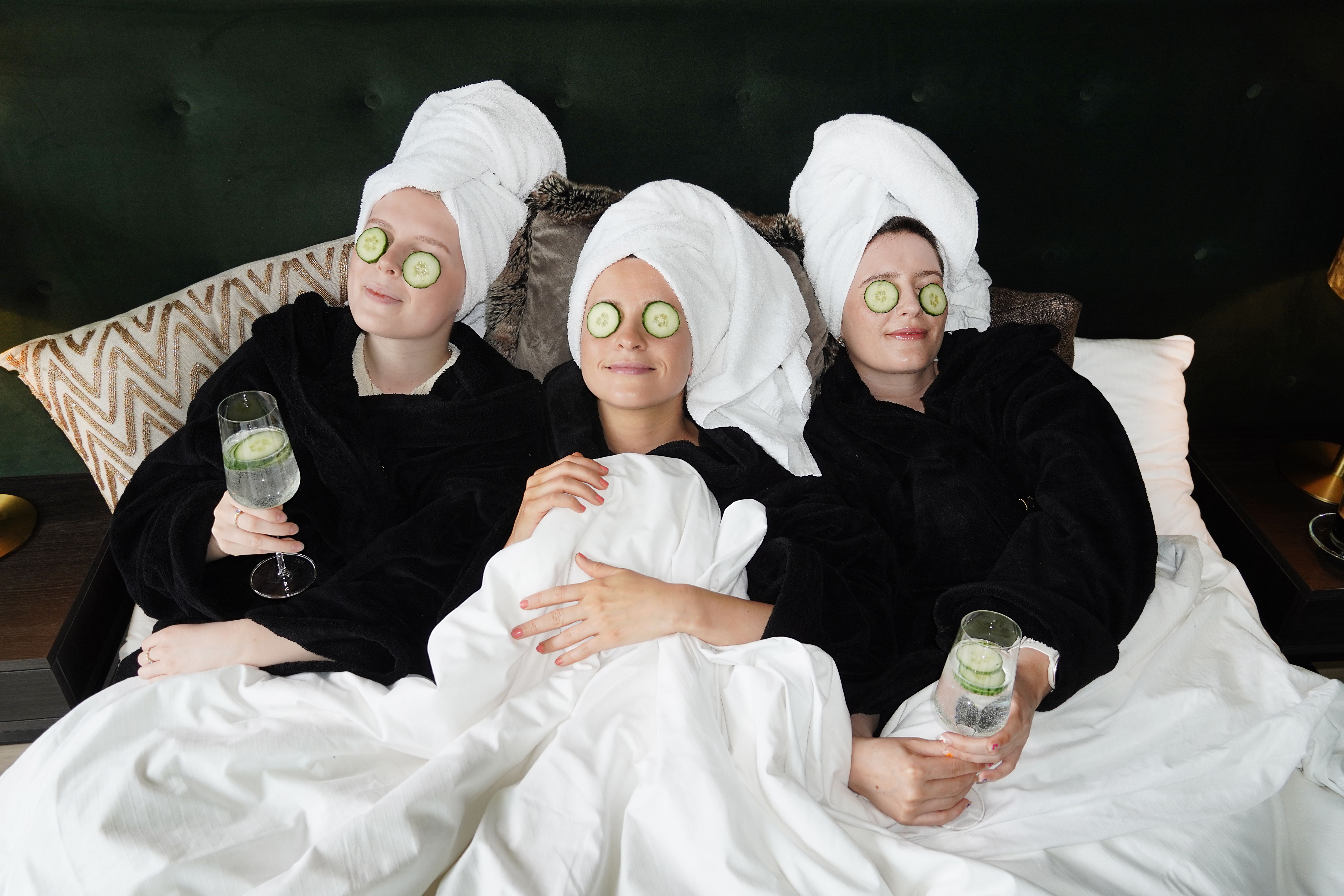 Girl friends on a spa hotel