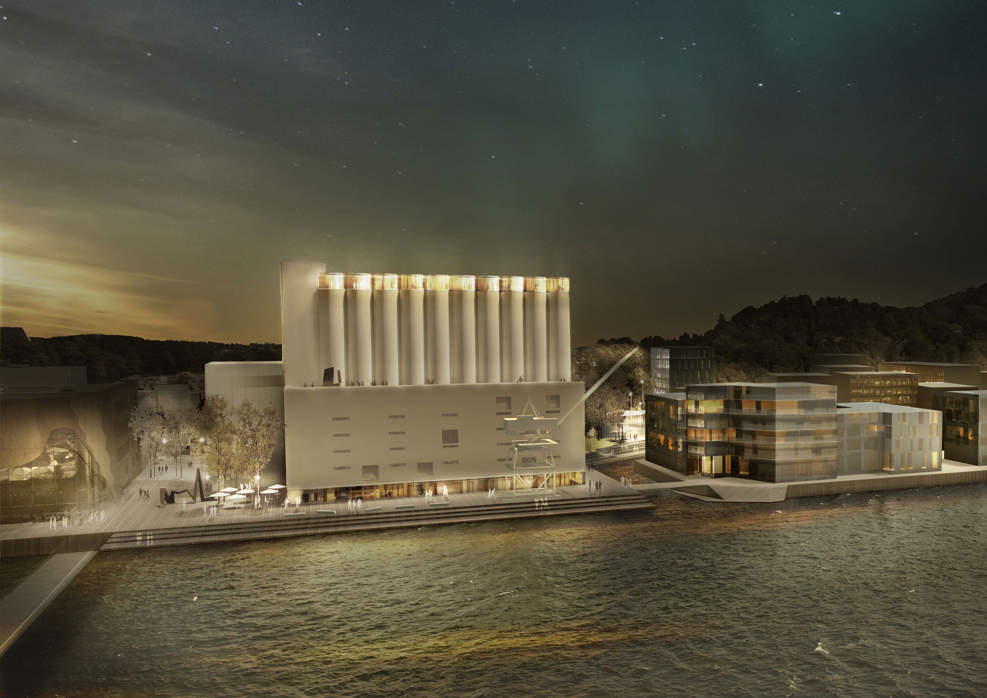 An architectural drawing of the Kunstsilo Art Museum in Kristiansand, Southern Norway