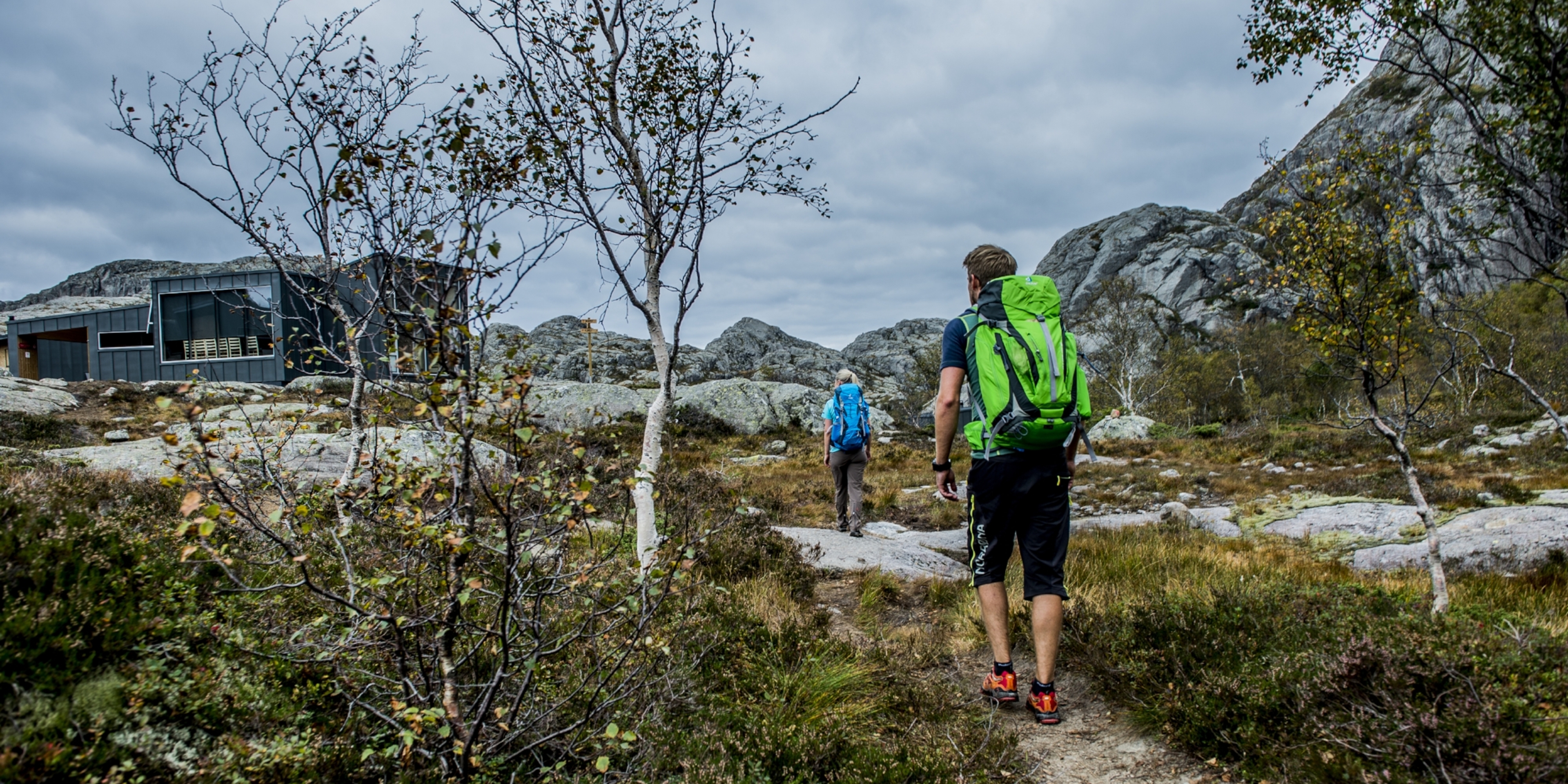 Hiking to the DNT cabin Skåpet in Ryfylke, Fjord Norway
