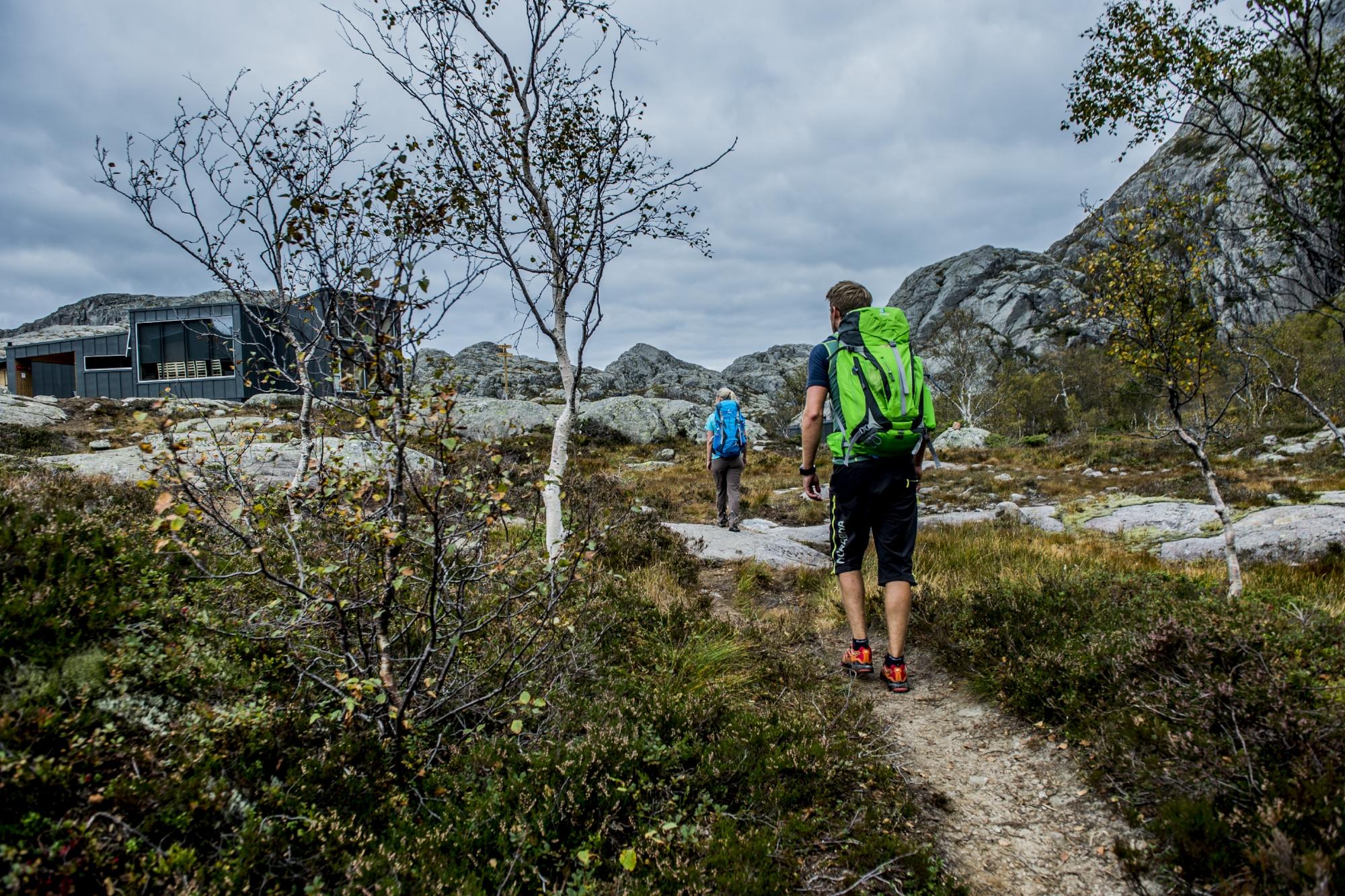 Hiking to the DNT cabin Skåpet in Ryfylke, Fjord Norway