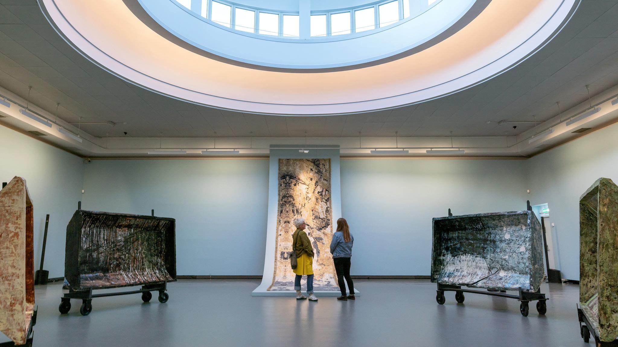 Two people visiting KODE Museum in Bergen, Fjord Norway