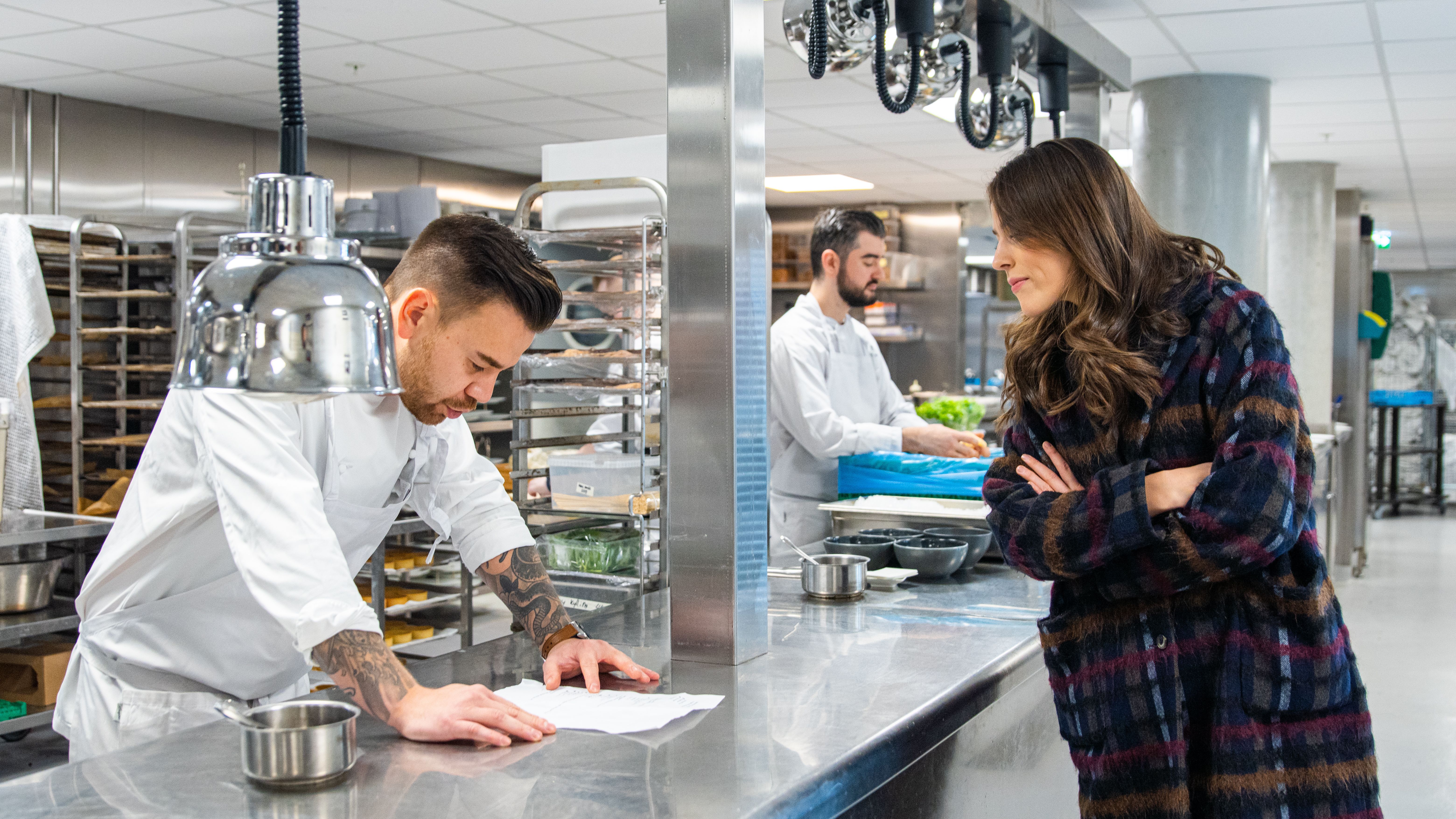 The restaurant kitchen at Hotel Britannia in Trondheim, Trøndelag