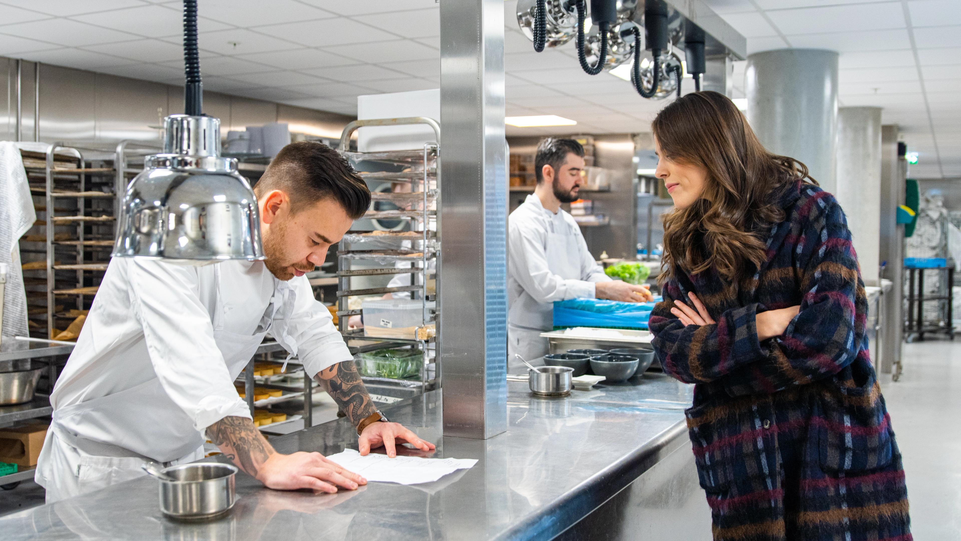 The restaurant kitchen at Hotel Britannia in Trondheim, Trøndelag