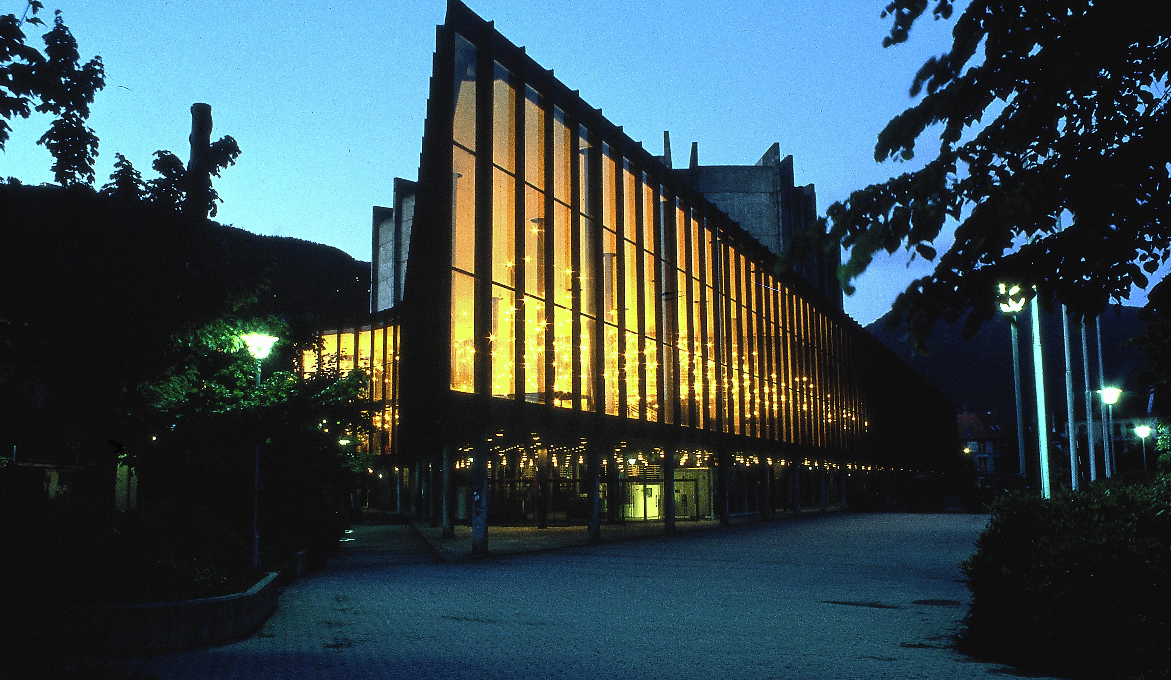 The Grieg Hall by night, Bergen in Norway