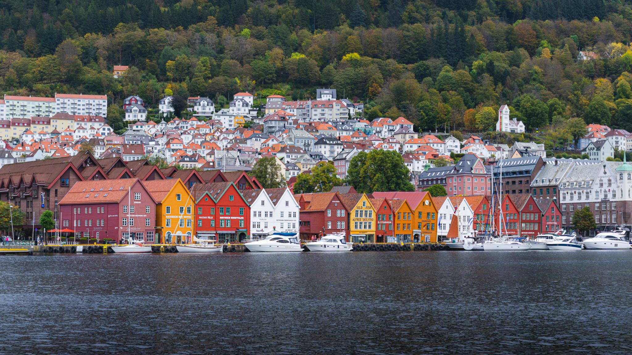The UNESCO world heritage site Bryggen in Bergen, Fjord Norway