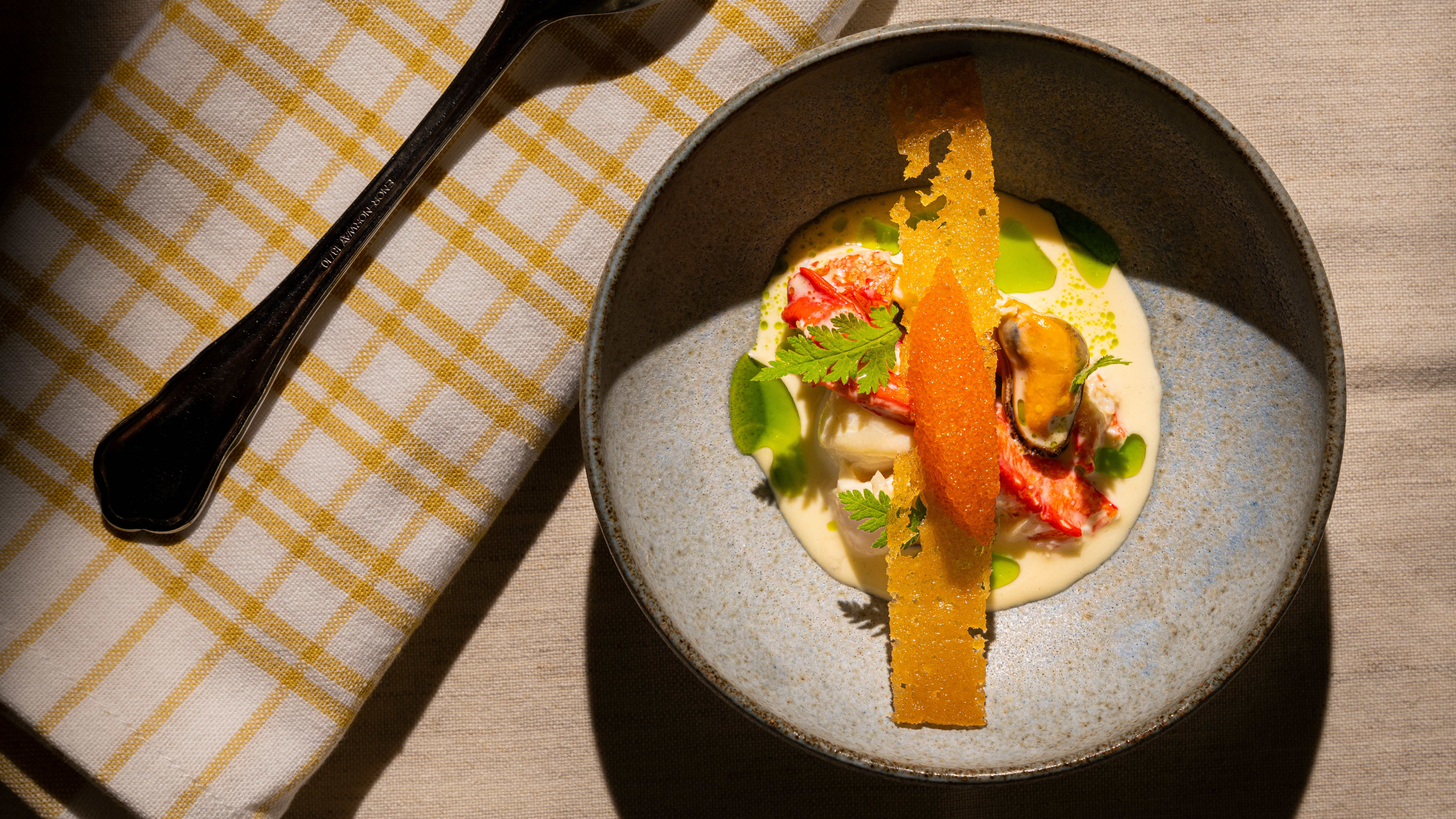 A modern version of a fish soup made by chef Tom Victor Gausdal.
