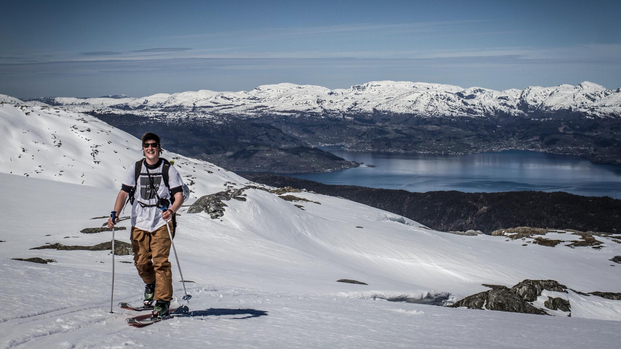 A man skiing at Folgefonna