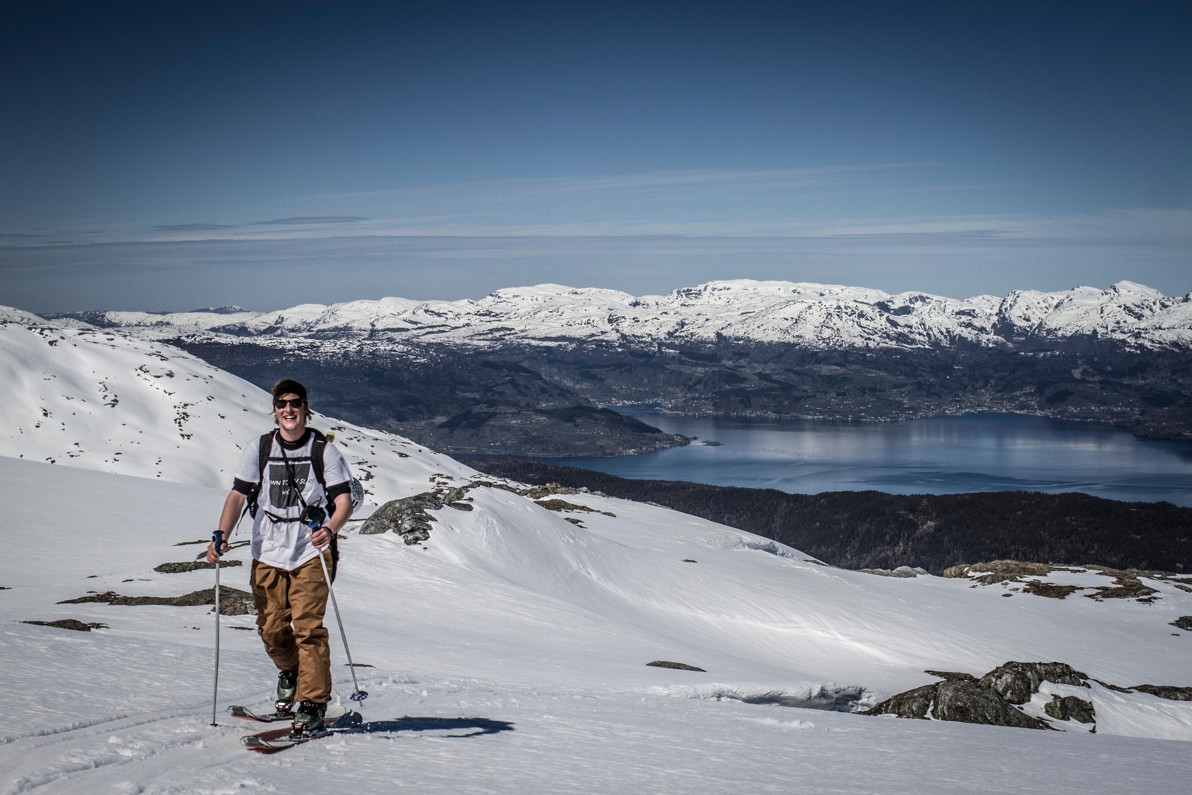 A man skiing at Folgefonna