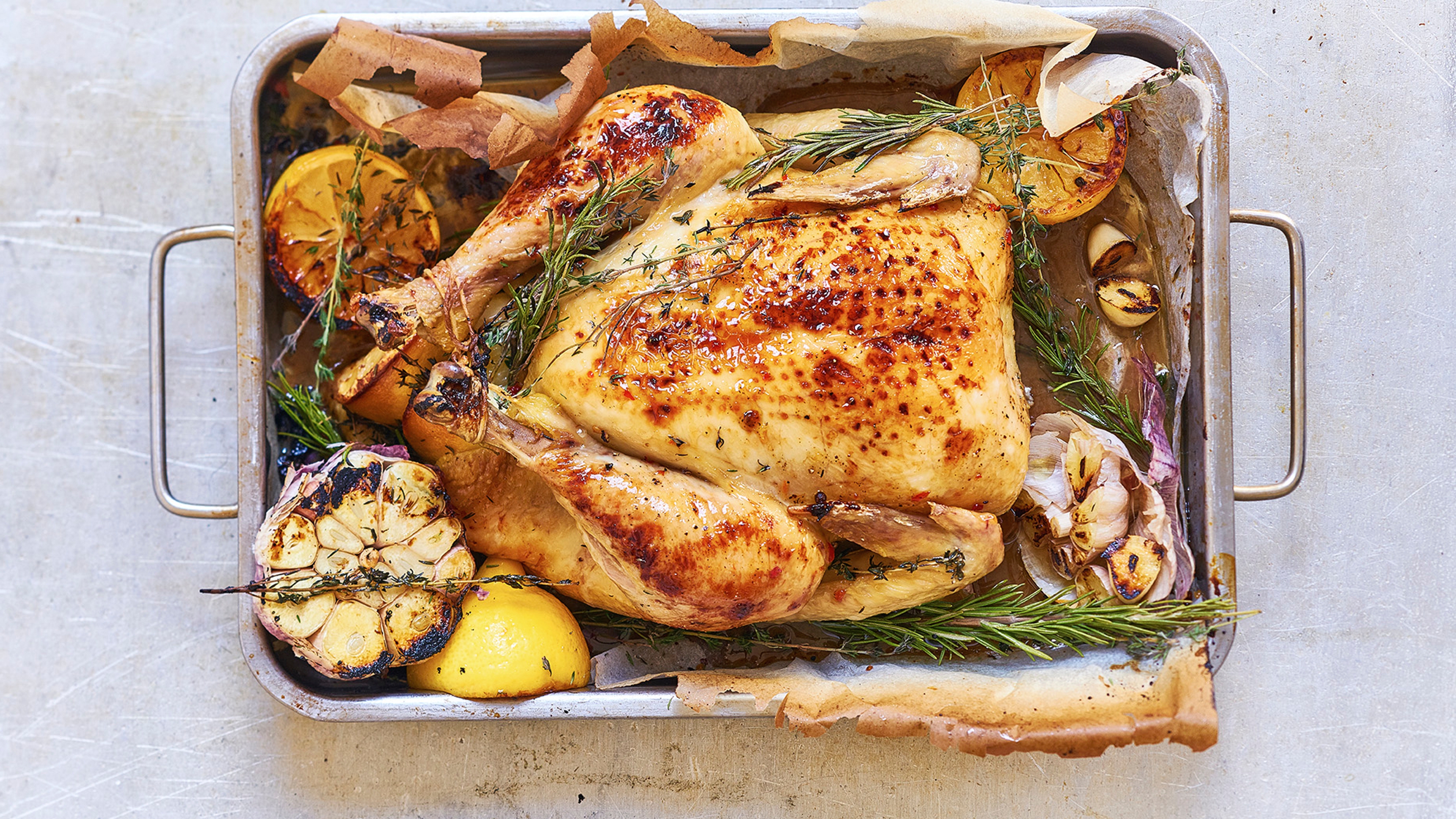 Chicken dinner from the Hovelsrud farm, Eastern Norway.