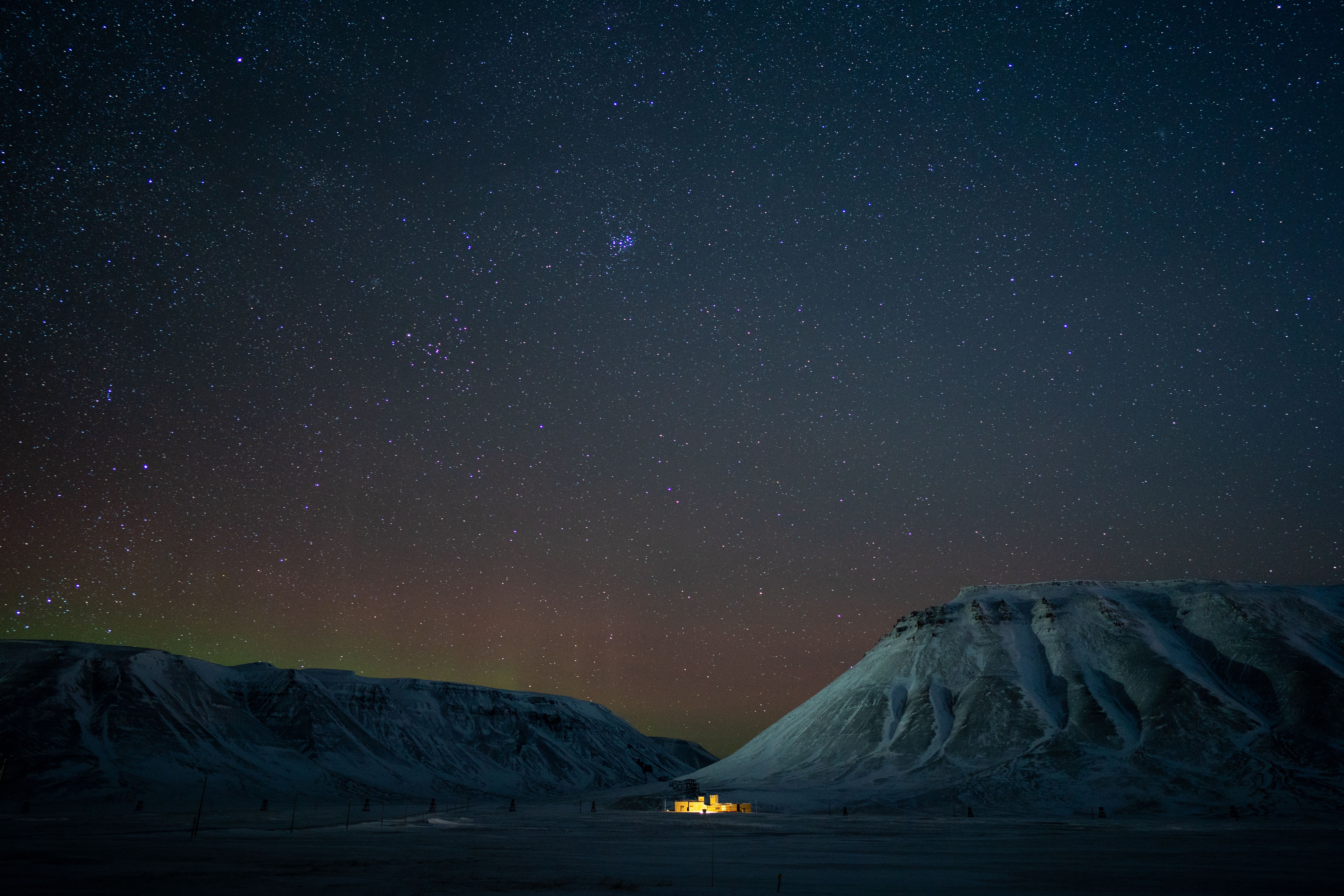 The stars shines bright during the winter in Svalbard, Northern Norway