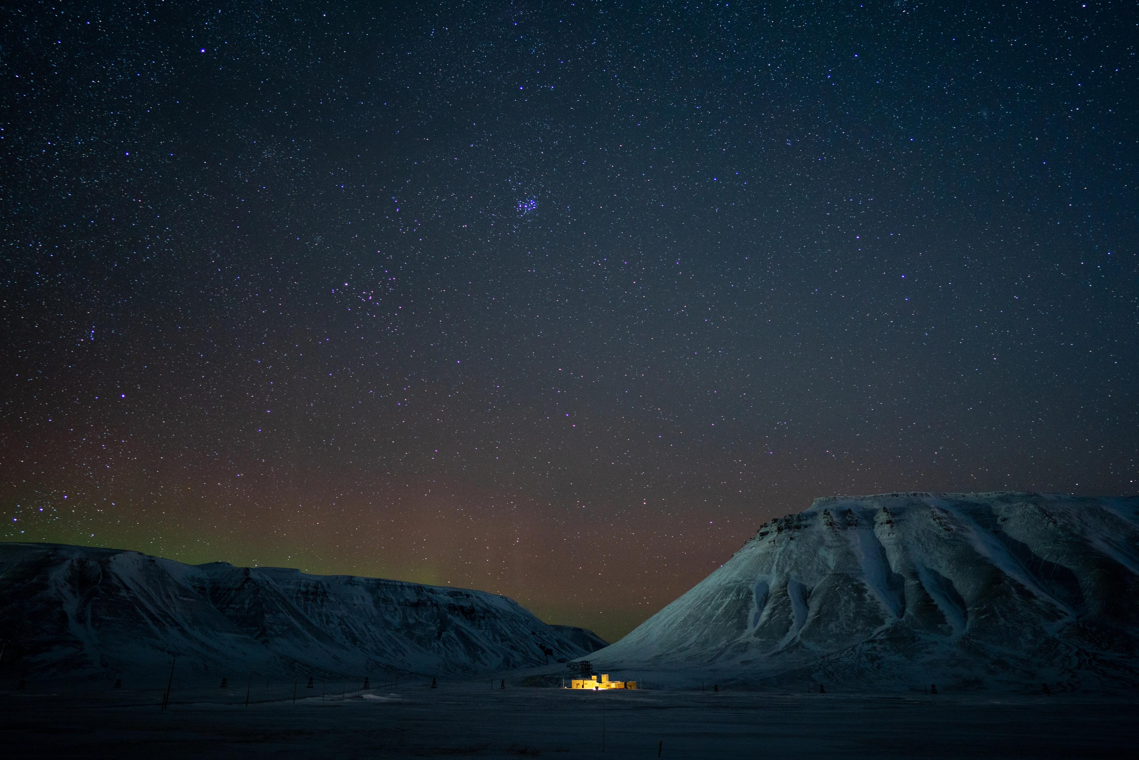 The stars shines bright during the winter in Svalbard, Northern Norway