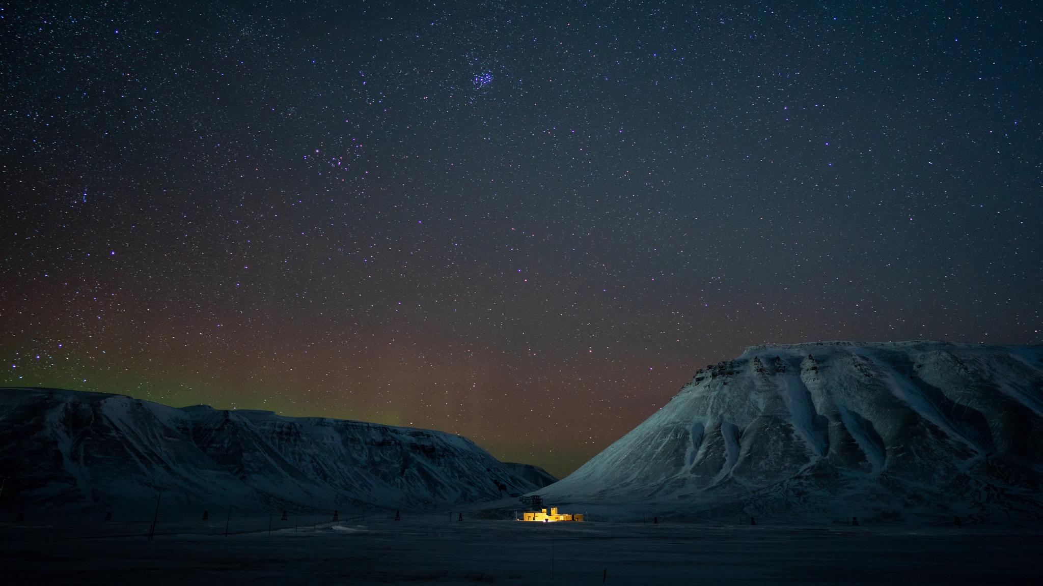 The stars shines bright during the winter in Svalbard, Northern Norway
