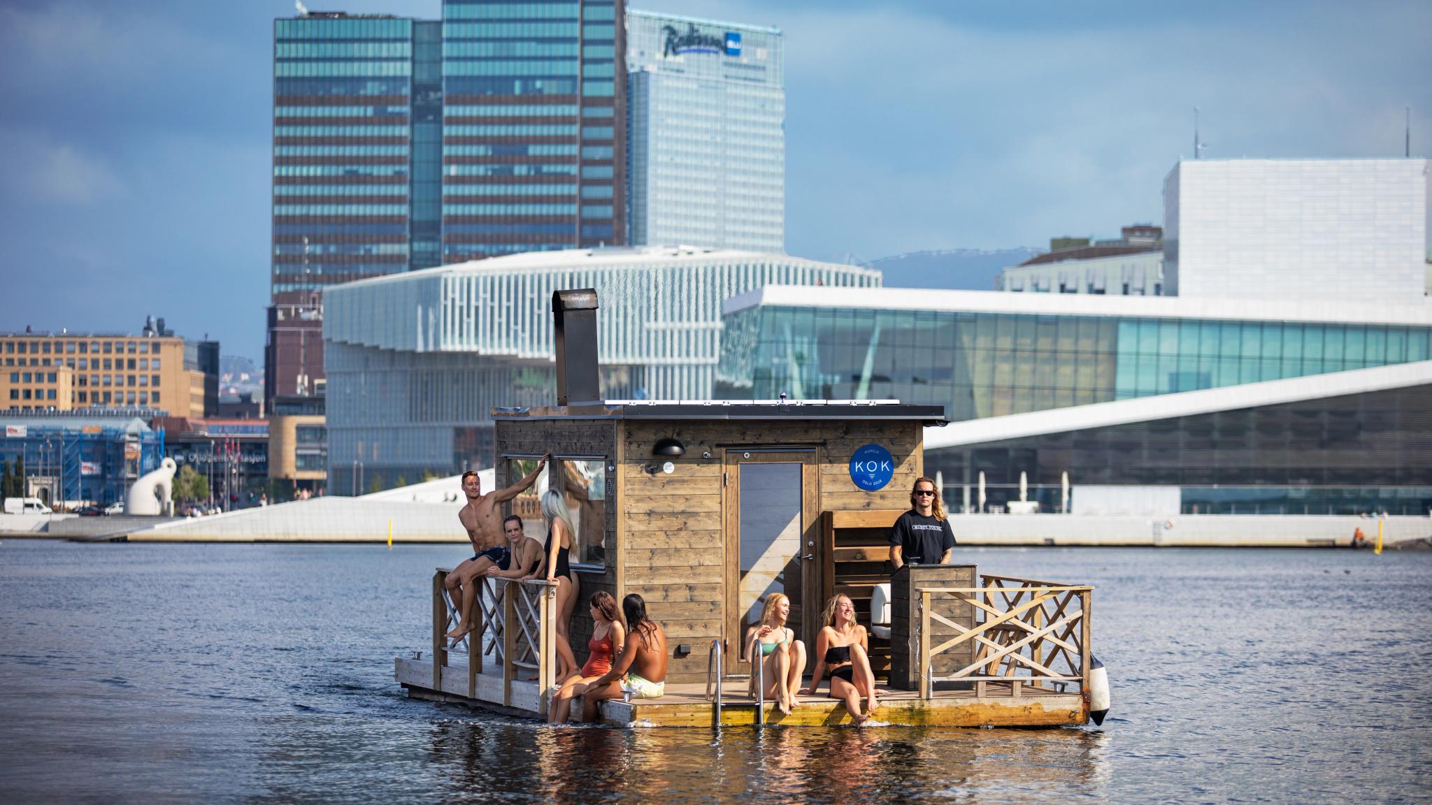 Plan your trip to Oslo and try the floating sauna KOK Oslo in the Oslofjord, Eastern Norway