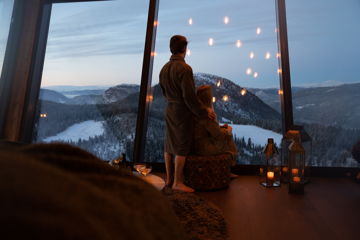 Two people admiring the view at the Eagle Nest Eco Logde