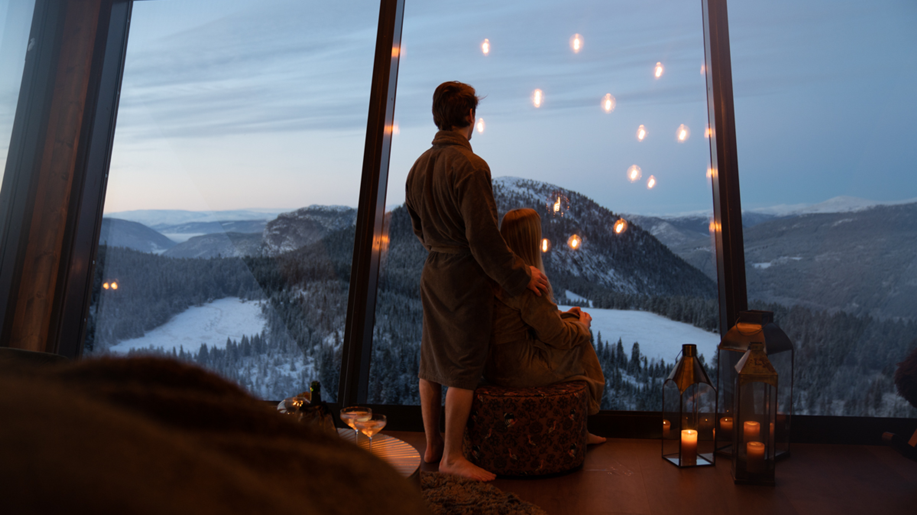 Two people admiring the view at the Eagle Nest Eco Logde