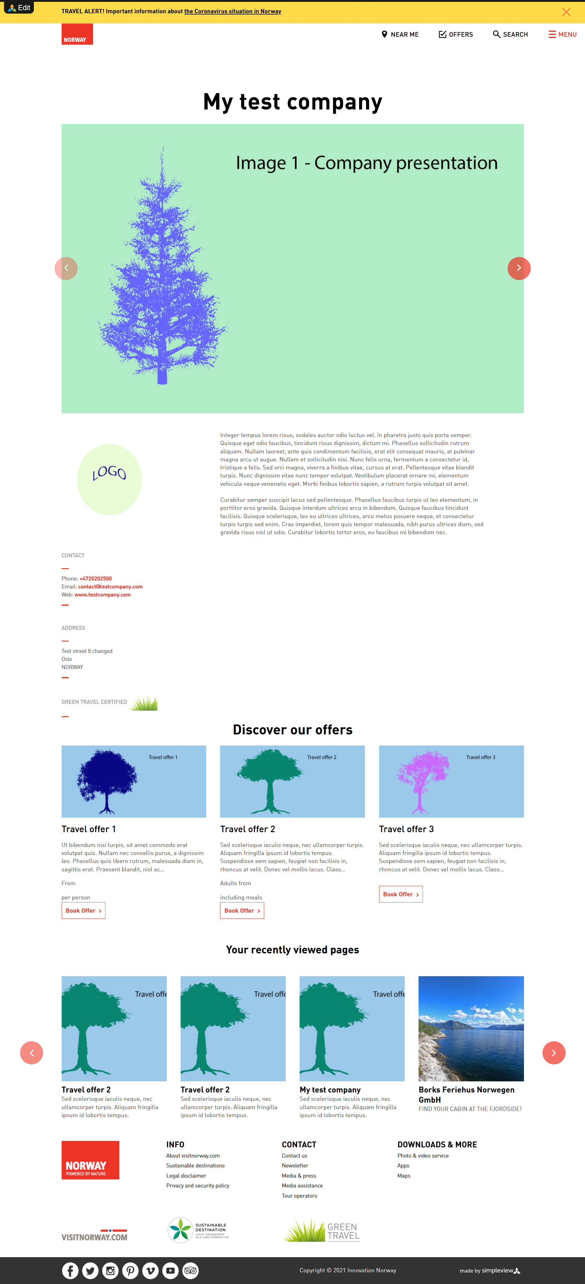 Company presentation on Visitnorway