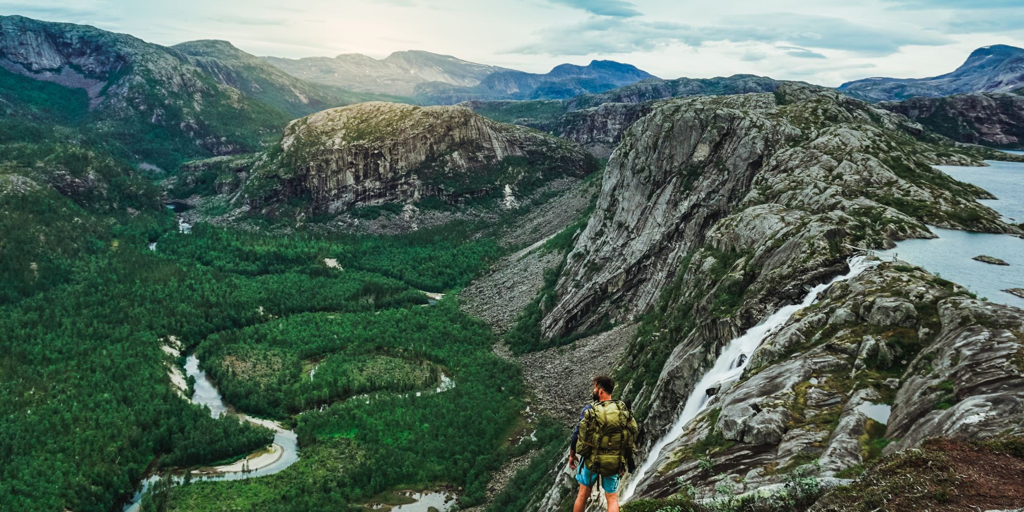 People hiking in the Rago National Park in Salten, Northern Norway