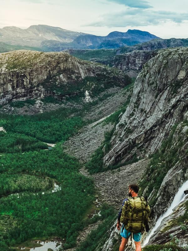 People hiking in the Rago National Park in Salten, Northern Norway