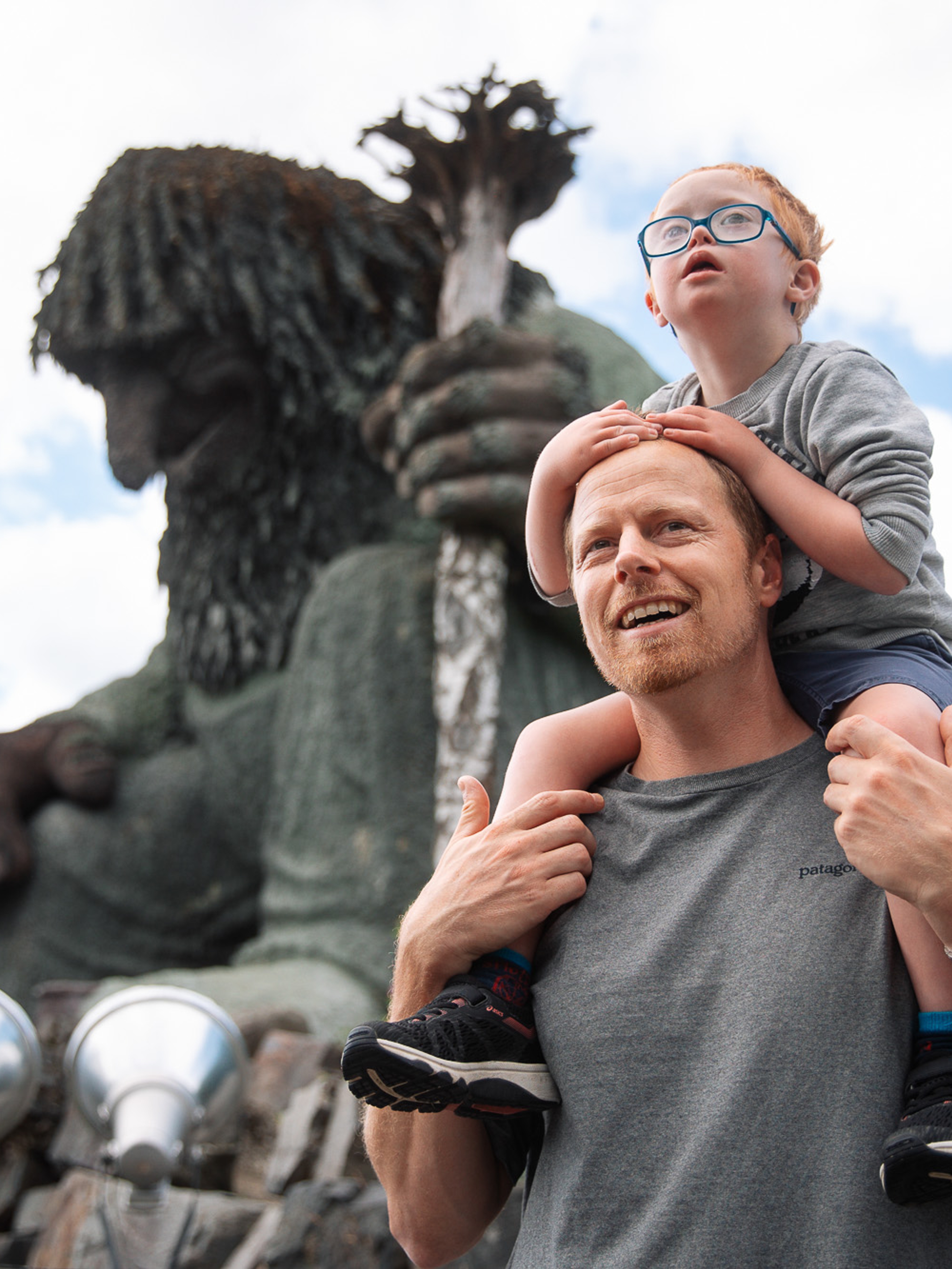 Family in Hunderfossen adventure park, Eastern Norway
