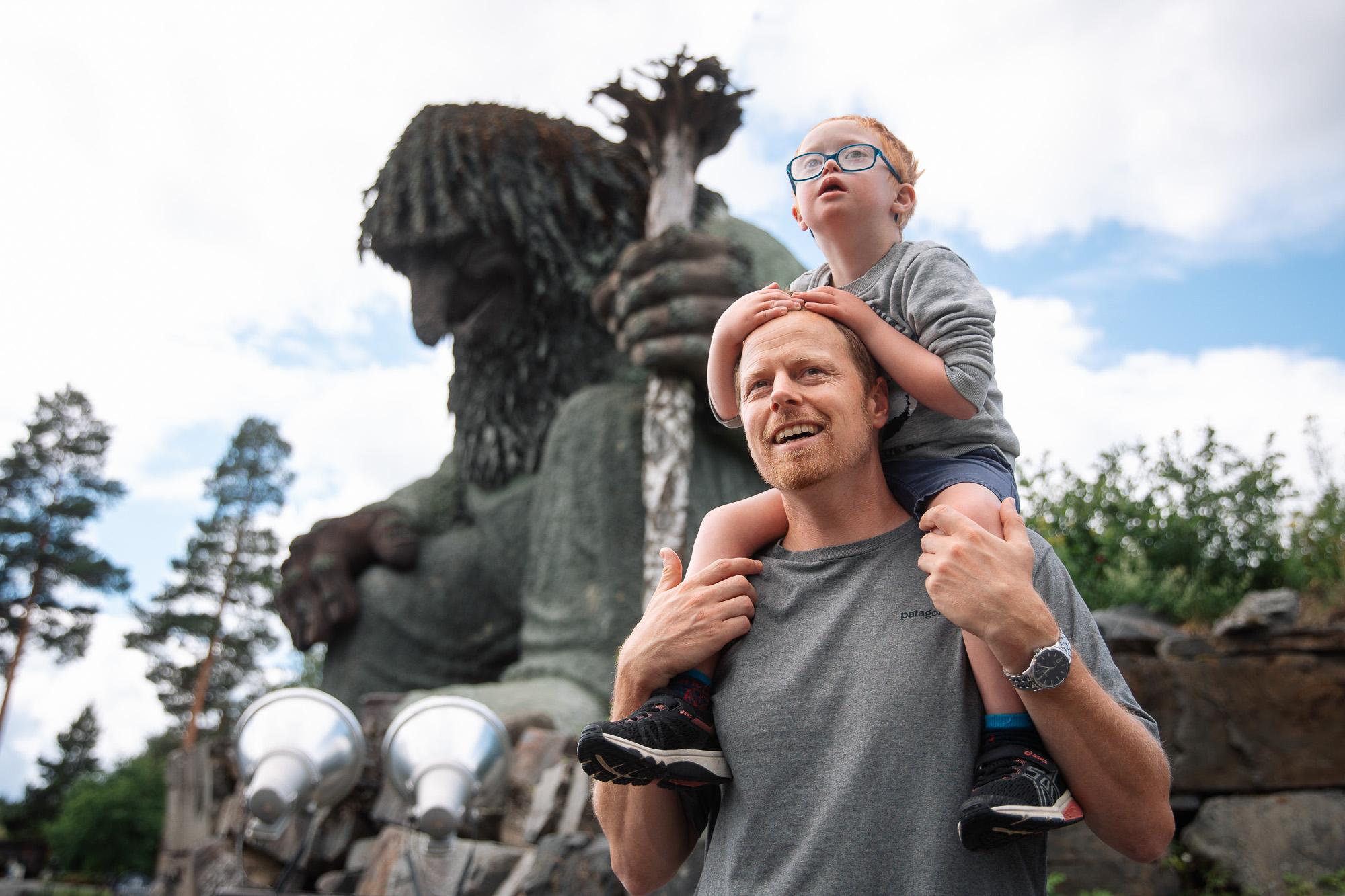 Family in Hunderfossen adventure park, Eastern Norway